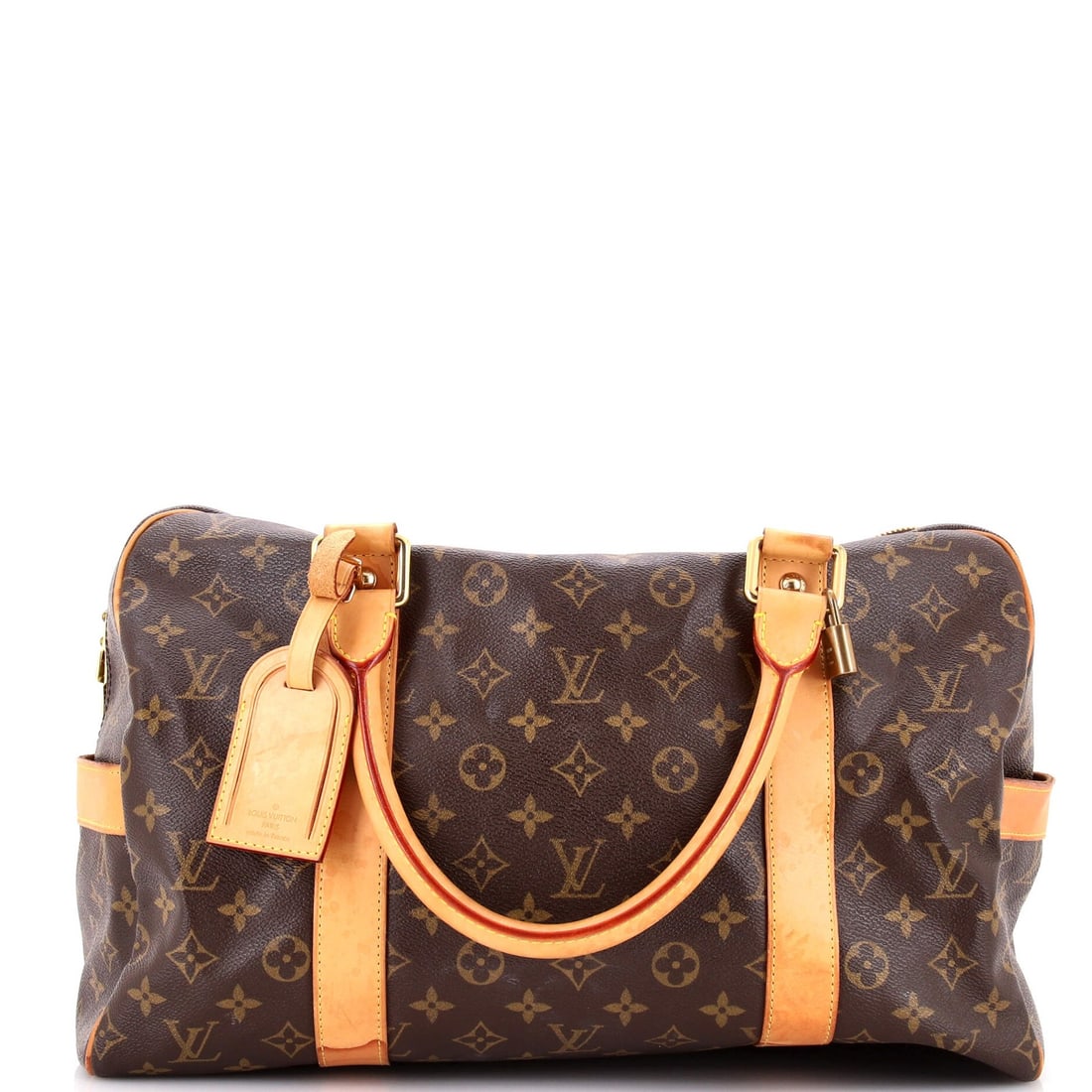 Louis Vuitton Monogram Canvas Carryall Handbag: Louis Vuitton Monogram Canvas Carryall Handbag A timeless classic from the iconic Louis Vuitton brand, this monogram canvas carryall handbag boasts a rich brown exterior with gold hardware and signatu