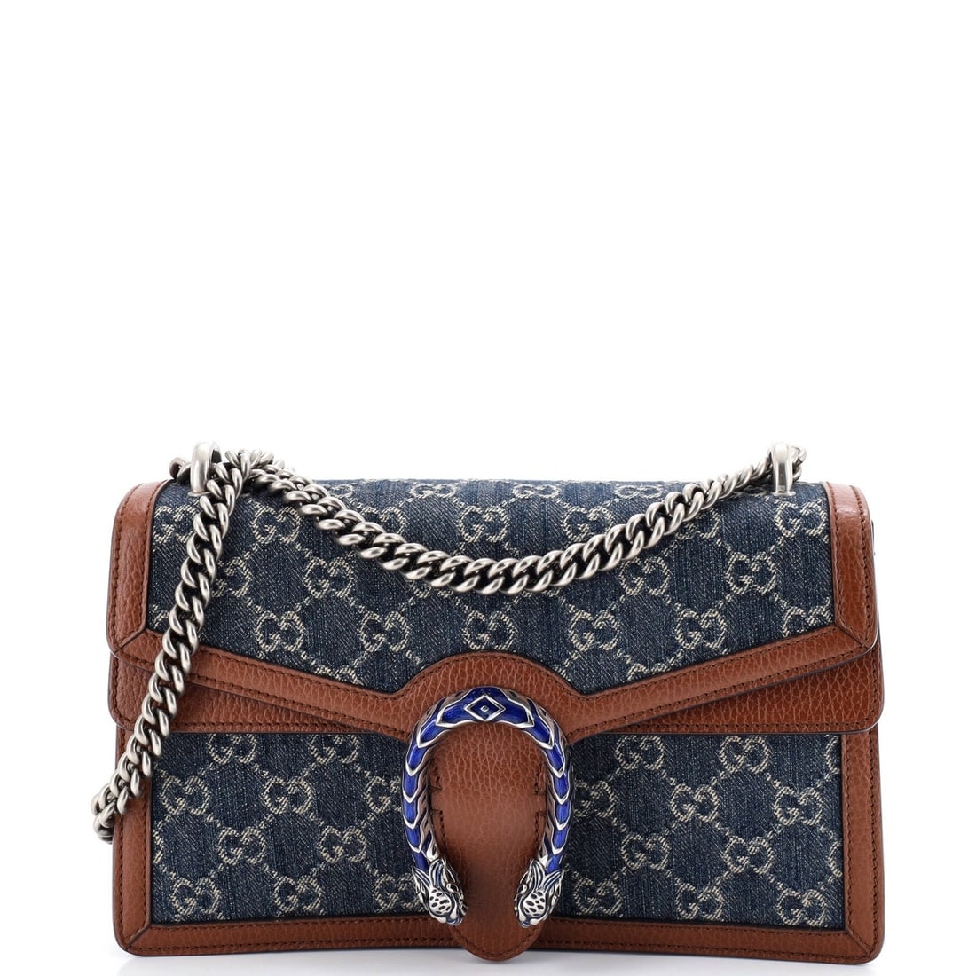 Gucci Dionysus Small GG Denim Bag: Gucci Dionysus Small GG Denim Bag The Gucci Dionysus Small GG Denim Bag is a stylish and versatile accessory that combines the iconic GG logo with a chic denim exterior. With its neutral interior, sil