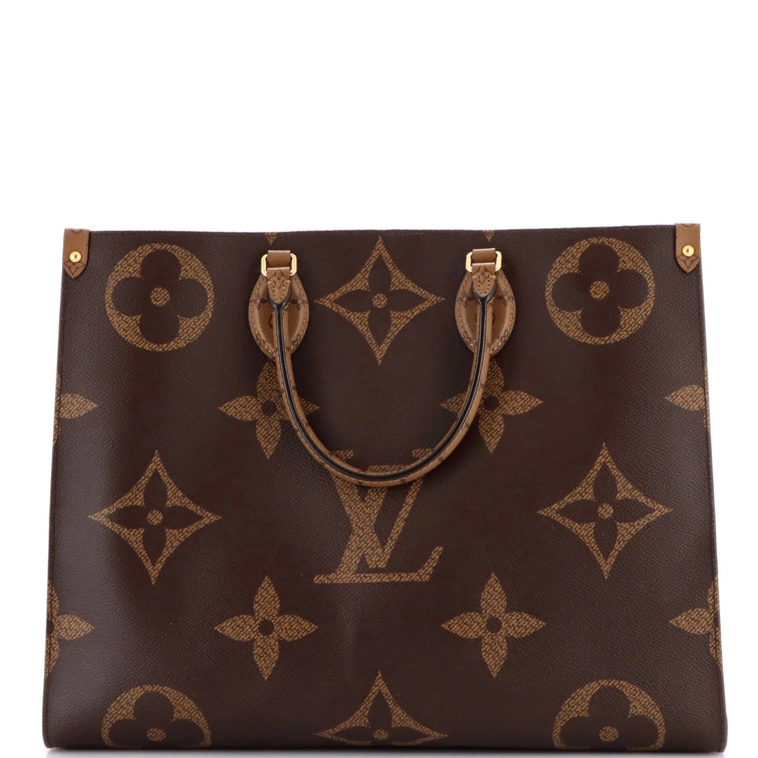 GM Louis Vuitton OnTheGo Tote Reverse Monogram Giant: GM Louis Vuitton OnTheGo Tote Reverse Monogram Giant The Louis Vuitton OnTheGo Tote Reverse Monogram Giant is a stylish and practical tote that exudes luxury, with its iconic giant monogram pattern an