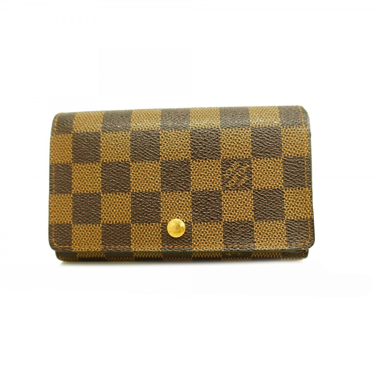 Louis Vuitton Bi-Fold Wallet: Louis Vuitton Bi-Fold Wallet A timeless piece from the iconic Louis Vuitton brand, this bi-fold wallet boasts classic design and premium quality. With its rich Ebene leather exterior and sturdy constr