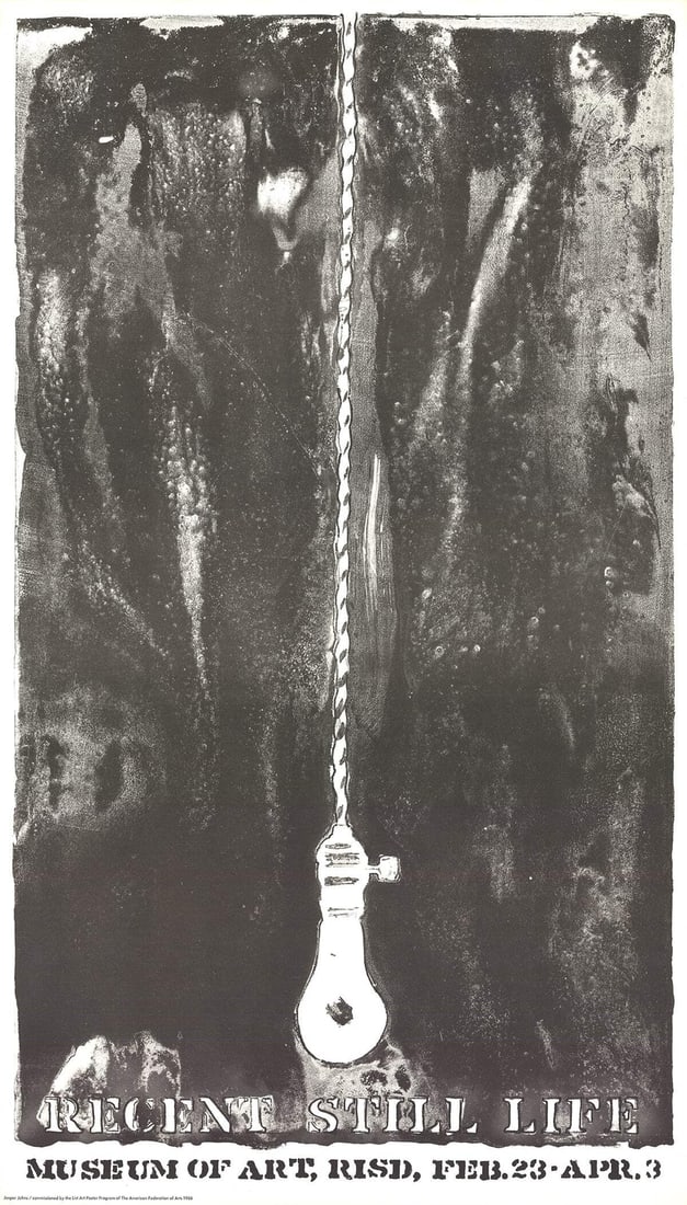 Bl JASPER JOHNS Recent Still Life (Light Bulb) 34" x 20" Lithograph 1968 Pop Art: Bl JASPER JOHNS Recent Still Life (Light Bulb) 34" x 20" Lithograph 1968 Pop Art A masterpiece of Pop Art, Jasper Johns' 'Recent Still Life (Light Bulb)' is a striking lithograph from 1968, measuring