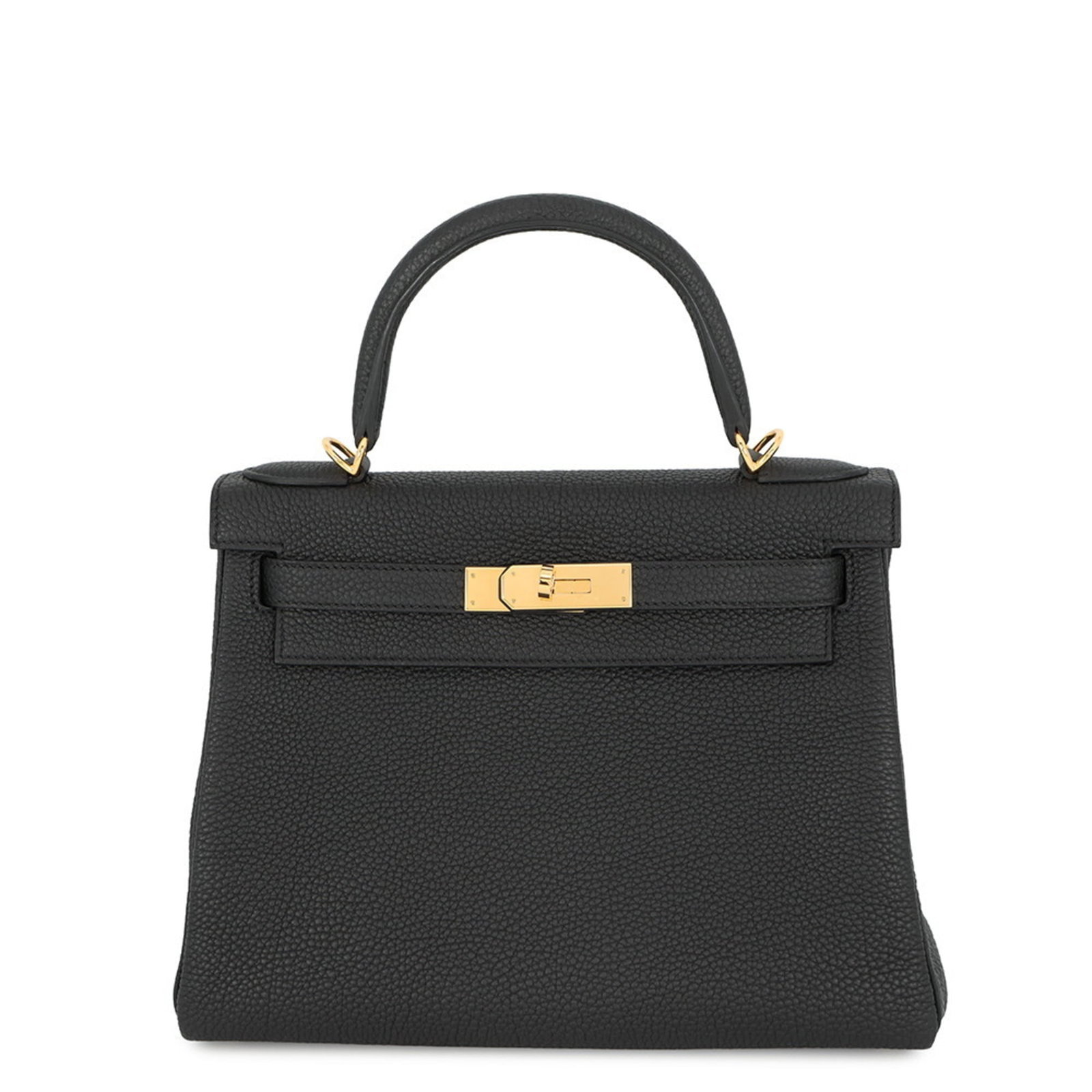 Leather Hermes Handbag Togo: Leather Hermes Handbag Togo A luxurious Togo leather black handbag from the iconic French fashion house Hermes, boasting sleek lines and understated sophistication. With its classic design and premium