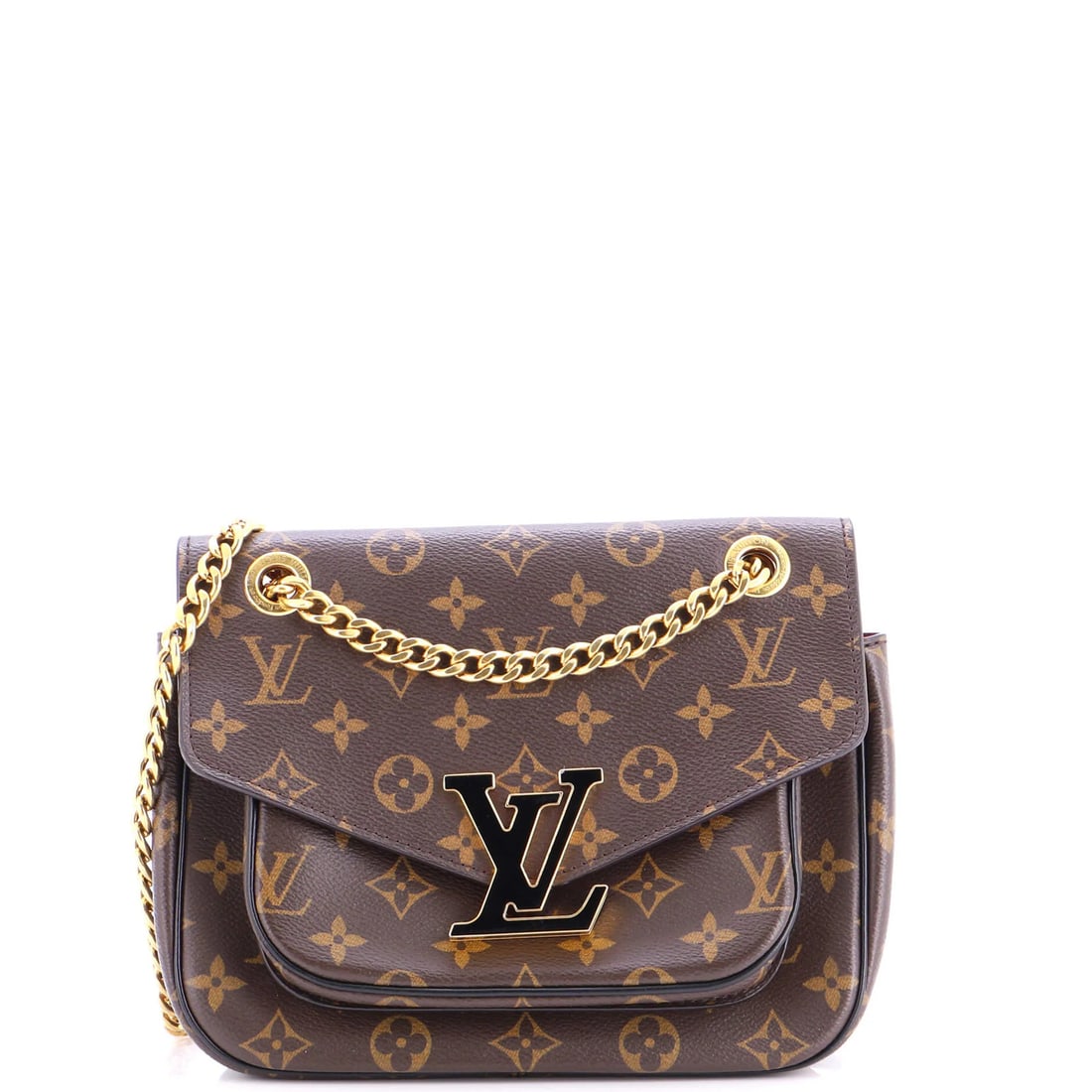Louis Vuitton Passy Monogram Canvas Handbag: Louis Vuitton Passy Monogram Canvas Handbag Experience the timeless elegance of Louis Vuitton's iconic Passy Monogram Canvas Handbag, boasting a rich brown exterior with subtle scuffs and minor crease