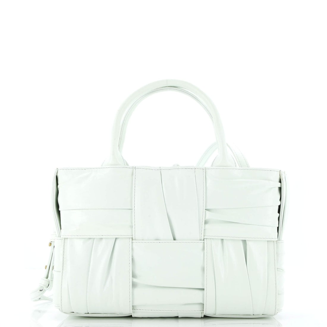 Bottega Veneta Arco Tote in Intrecciato Plisse Leather: Bottega Veneta Arco Tote in Intrecciato Plisse Leather The Bottega Veneta Arco Tote in Intrecciato Plisse Leather is a stunning mini tote that exudes effortless elegance. Its signature green color and