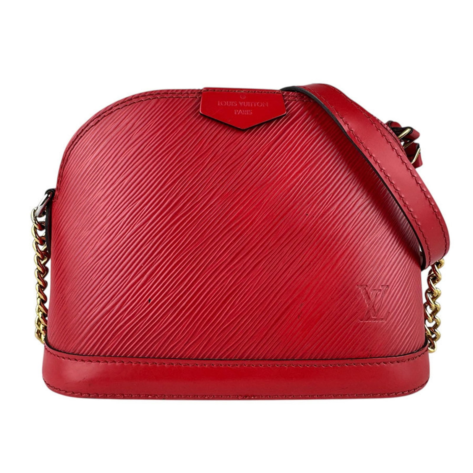 Louis Vuitton Epi Leather Shoulder Bag: Louis Vuitton Epi Leather Shoulder Bag A stylish and timeless addition to any woman's wardrobe, this Louis Vuitton Epi Leather Shoulder Bag boasts the iconic monogram pattern and premium Epi leather c