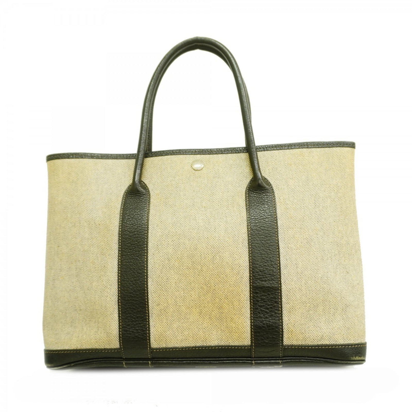 H Hermes Tote Bag Toile: H Hermes Tote Bag Toile A pre-owned Hermes Toile Tote Bag in black, boasting the iconic silver hardware and timeless design of the classic French brand. With its signature toile print and spacious int