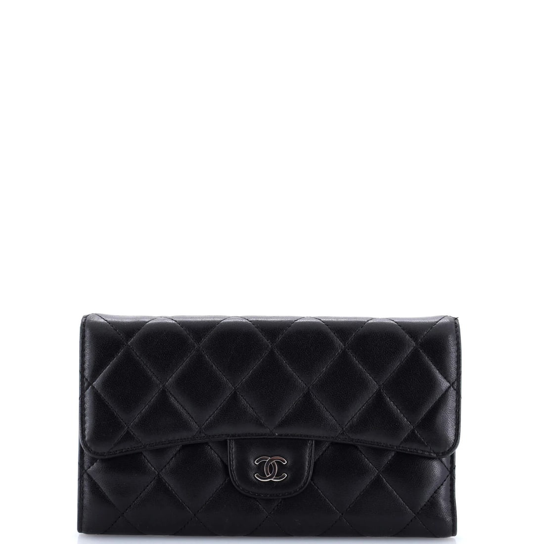 Chanel L-Flap Quilted Lambskin Long Wallet: Chanel L-Flap Quilted Lambskin Long Wallet A sleek and sophisticated accessory for the modern woman, this Chanel L-Flap Quilted Lambskin Long Wallet boasts a timeless design with a quilted lambskin ex