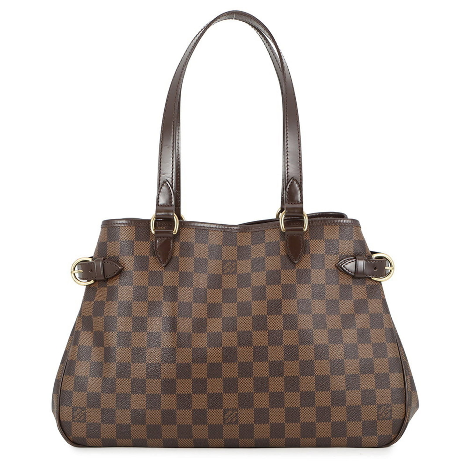 Louis Vuitton Shoulder Tote Bag: Louis Vuitton Shoulder Tote Bag Own the timeless elegance of Louis Vuitton with this stunning shoulder tote bag, boasting iconic Damier Canvas and Ebene monogram patterns in a bold red accent. Its spa