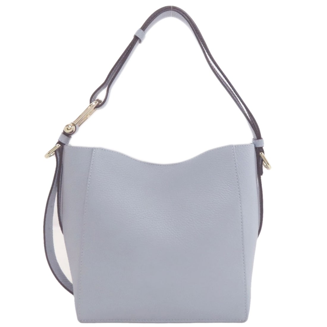 Leather Furla one belt Shoulder Bag: Leather Furla one belt Shoulder Bag Elevate your everyday style with this stunning Furla leather shoulder bag, crafted in Italy from high-quality light blue leather. The classic design and sleek