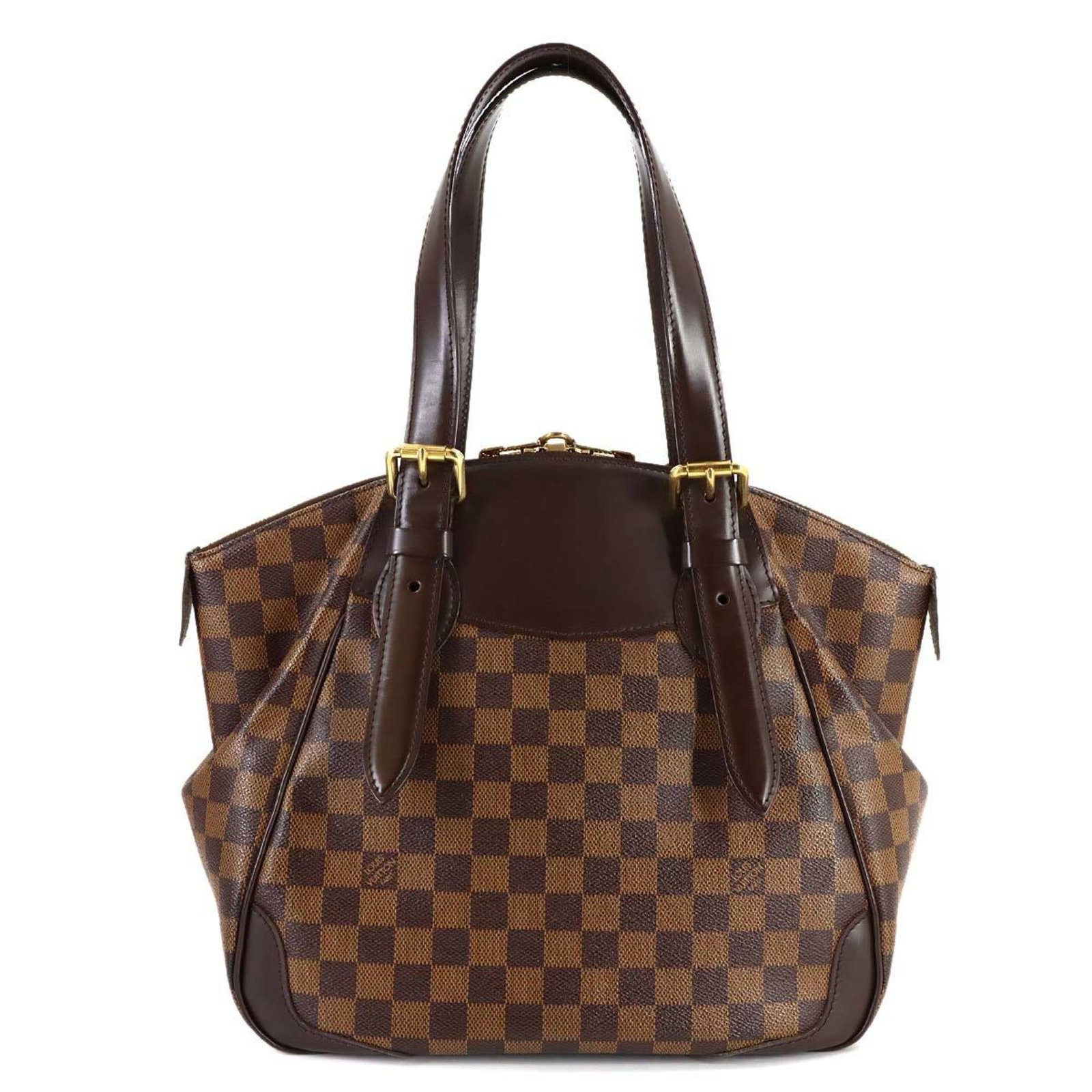 Louis Vuitton Damier Canvas Tote Bag: Louis Vuitton Damier Canvas Tote Bag Experience the timeless elegance of Louis Vuitton with this stunning Damier Canvas tote bag, boasting the iconic Ebene brown color and classic Damier pattern. In m