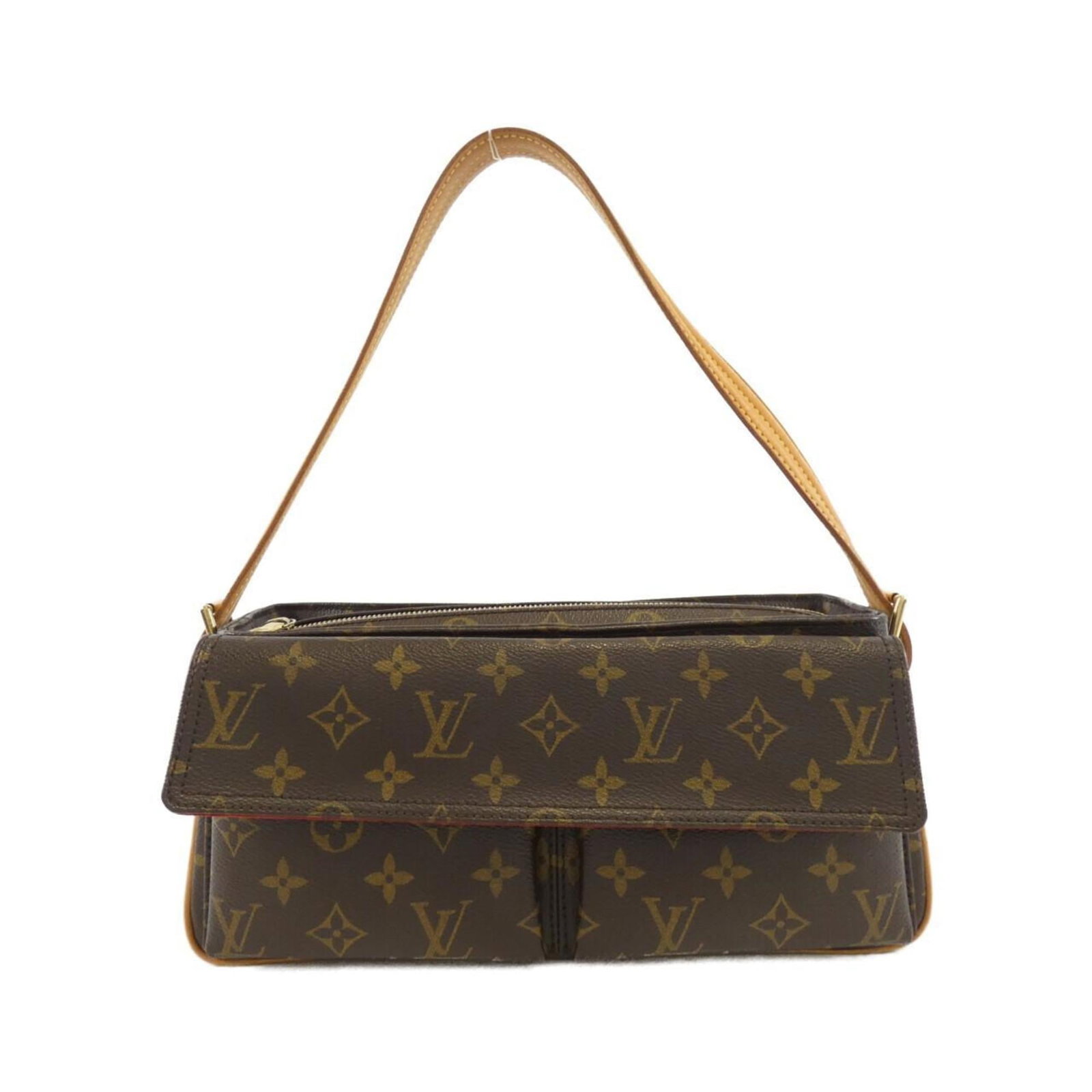 Louis Vuitton Coated Canvas Shoulder Bag: Louis Vuitton Coated Canvas Shoulder Bag A timeless piece from the iconic Louis Vuitton brand, this coated canvas shoulder bag boasts a rich maroon hue and sleek gold hardware, exuding effortless eleg
