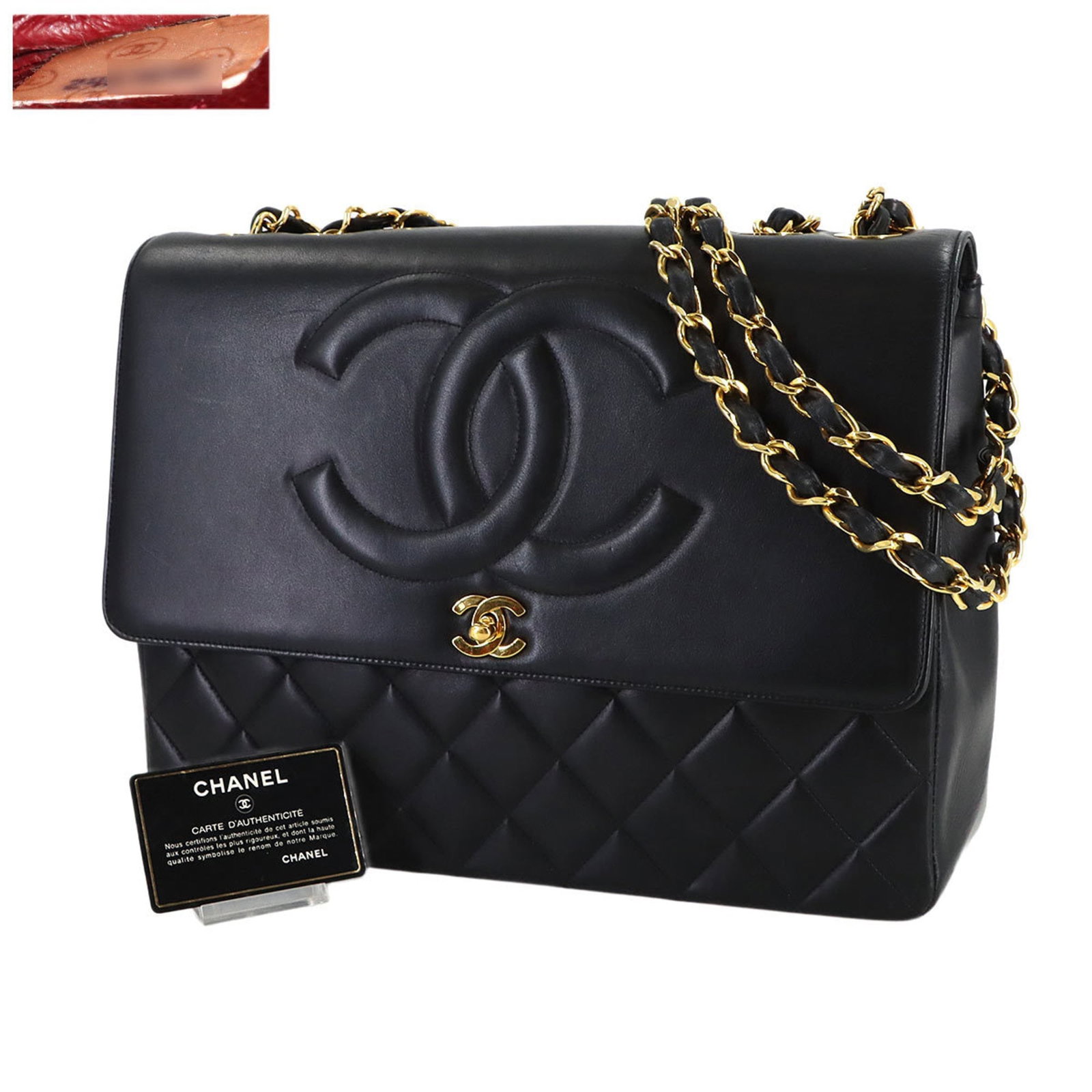 Chanel Leather Shoulder Bag: Chanel Leather Shoulder Bag A timeless classic, this Chanel leather shoulder bag boasts luxurious lambskin details and sleek black design, perfect for adding sophistication to any outfit. With its spa