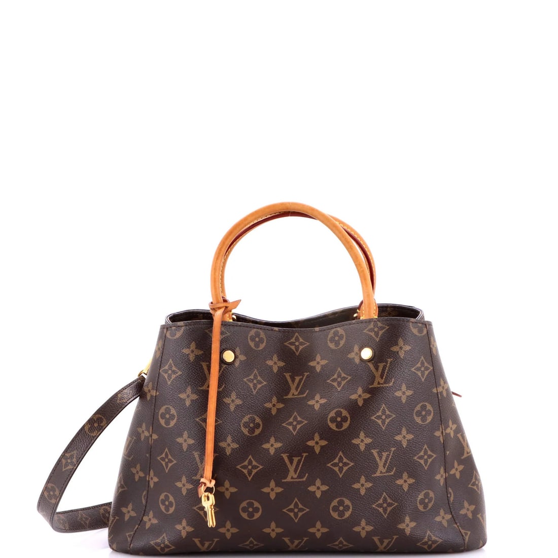 Louis Vuitton Montaigne MM Monogram Canvas Handbag: Louis Vuitton Montaigne MM Monogram Canvas Handbag The iconic Louis Vuitton Montaigne MM Monogram Canvas Handbag is a timeless classic, boasting a rich brown exterior with signature monogram canvas de