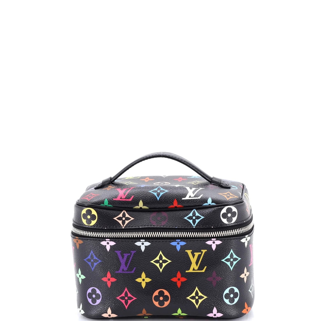 Louis Vuitton x Takashi Murakami Mini Monogram Multicolor Vanity Case: Louis Vuitton x Takashi Murakami Mini Monogram Multicolor Vanity Case Elevate your vanity routine with the iconic Louis Vuitton x Takashi Murakami Mini Monogram Multicolor Vanity Case, a true masterpi