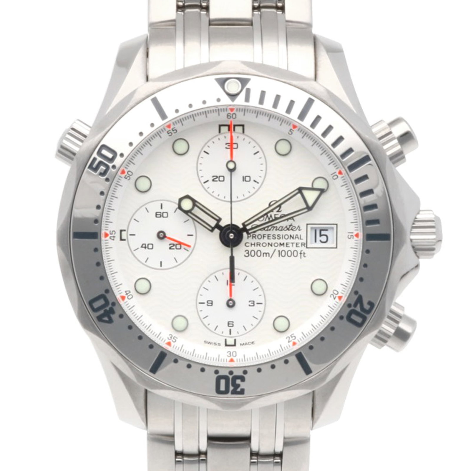 Wristwatch Omega: Wristwatch Omega A pre-owned Omega wristwatch, crafted from durable stainless steel, boasts a sleek 42mm case diameter and comfortable 19cm band length, making it perfect for everyday wear. With its c