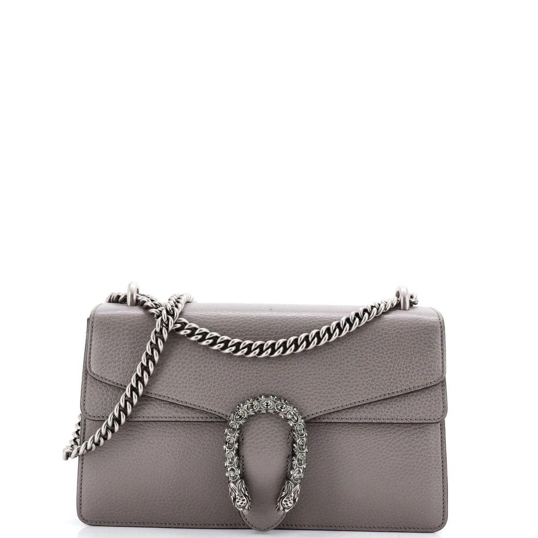 Gucci Dionysus Medium Leather Bag: Gucci Dionysus Medium Leather Bag The iconic Gucci Dionysus Medium Leather Bag is a timeless piece that exudes sophistication and elegance, boasting a sleek gray exterior with neutral interior and age
