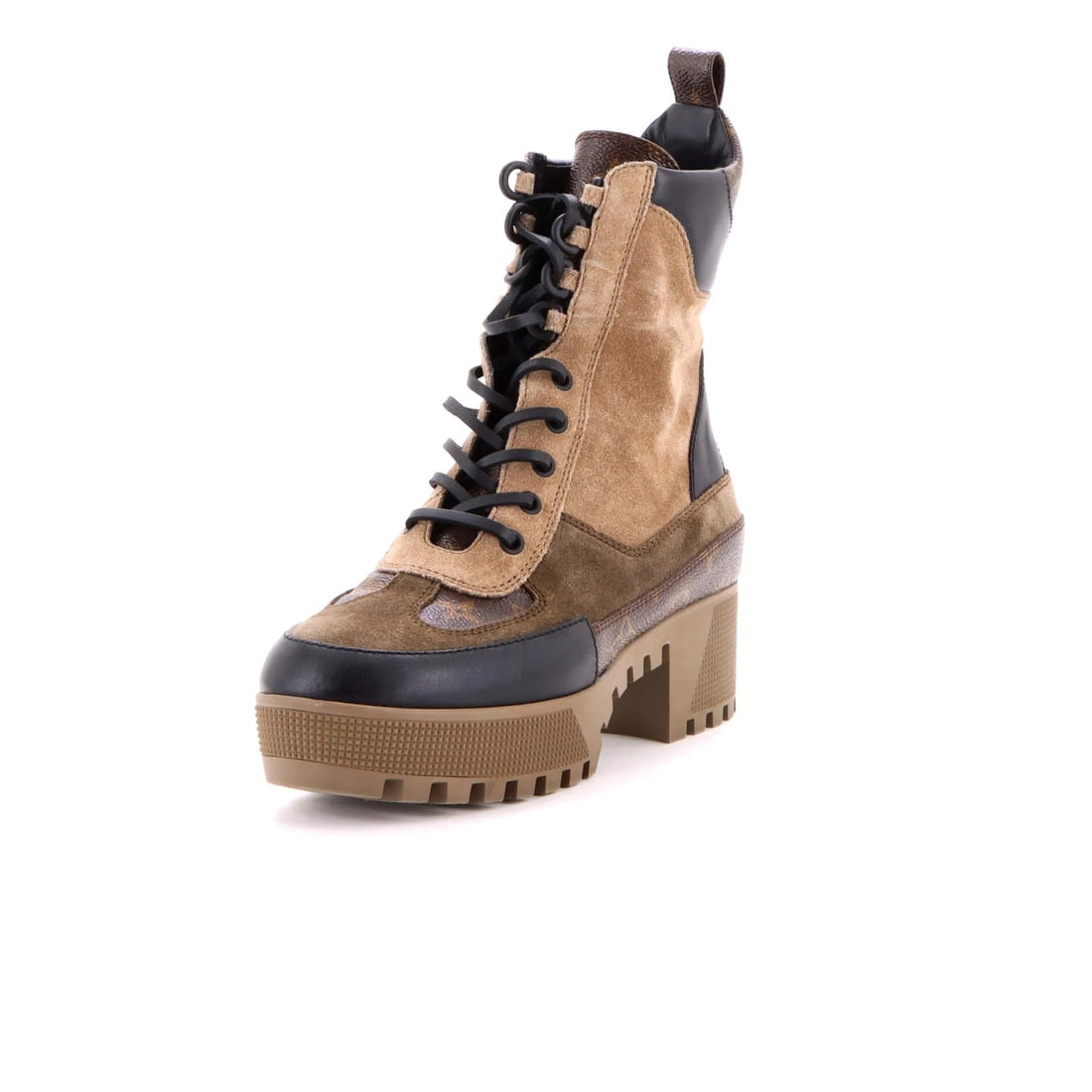 Louis Vuitton Women's Laureate Platform Desert Boots in Leather and Suede: Louis Vuitton Women's Laureate Platform Desert Boots in Leather and Suede Elevate your style with the iconic Louis Vuitton Women's Laureate Platform Desert Boots, boasting sleek leather and suede uppe