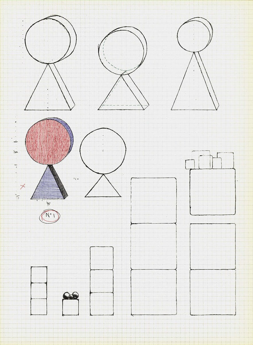 Alain Le Yaouanc Study, 1970, Lithograph, 15" x 11: Alain Le Yaouanc Study, 1970, Lithograph, 15" x 11 A striking lithograph by French artist Alain Le Yaouanc, 'Study' (1970) showcases the artist's conceptual approach to printmaking. Measuring 15" x