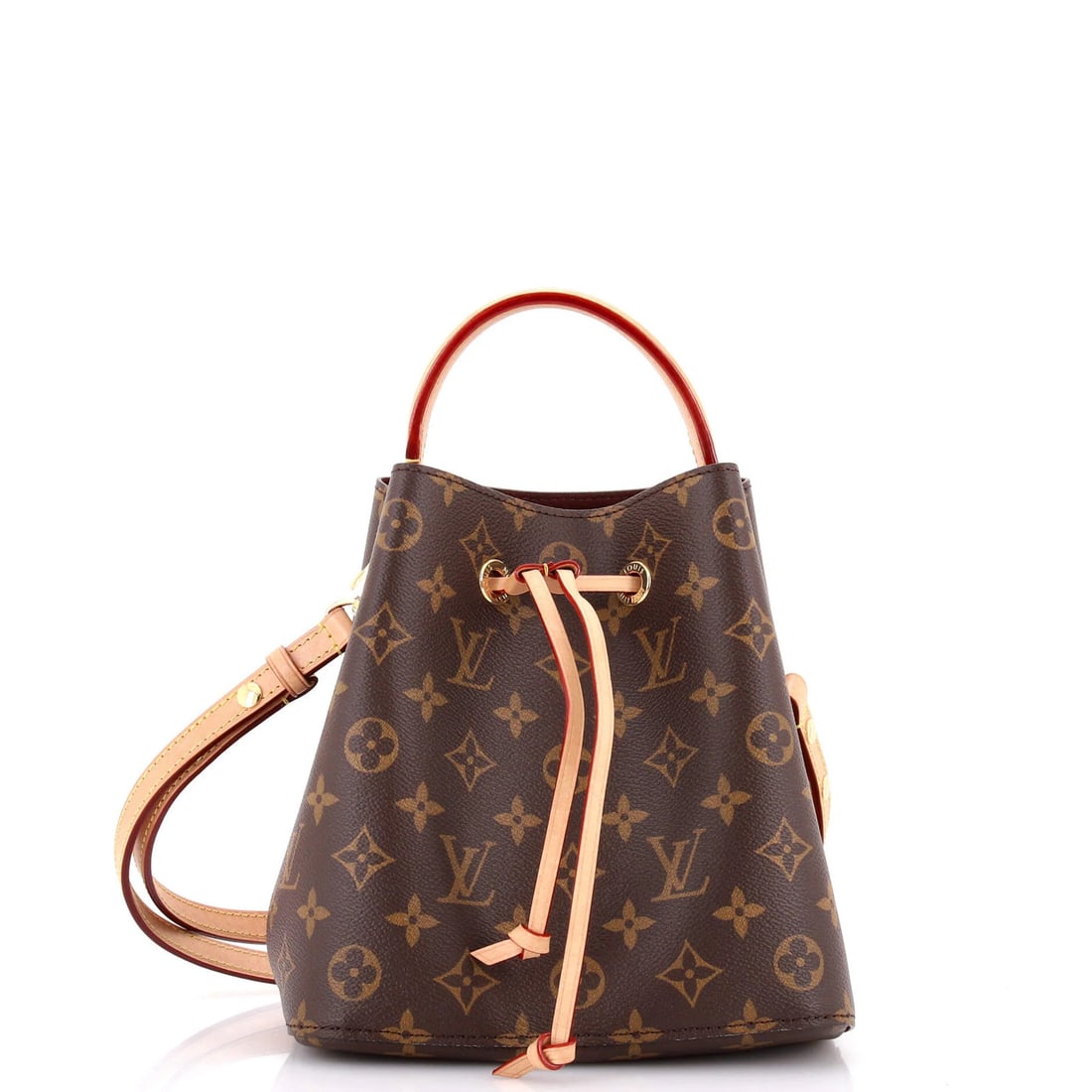 Louis Vuitton NeoNoe Handbag - Monogram Canvas BB: Louis Vuitton NeoNoe Handbag - Monogram Canvas BB Experience the timeless elegance of Louis Vuitton's iconic NeoNoe handbag, boasting a rich brown monogram canvas exterior with subtle creases and scuf