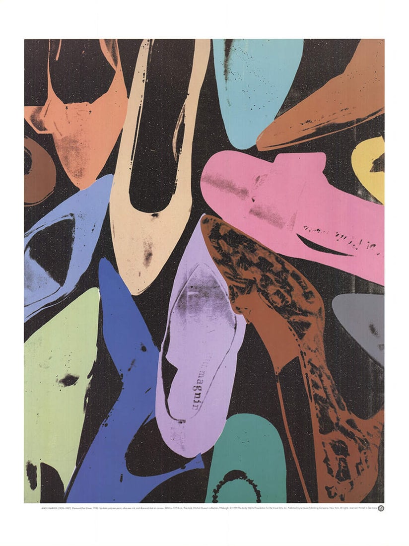 Andy Warhol Diamond Dust Shoes (31.5" x 23.5") Poster 1999 Pop Art Multicolor: Andy Warhol Diamond Dust Shoes (31.5" x 23.5") Poster 1999 Pop Art Multicolor Get ready to step into the world of 90s pop art with this vibrant Andy Warhol poster, featuring his iconic 'Diamond Dust S