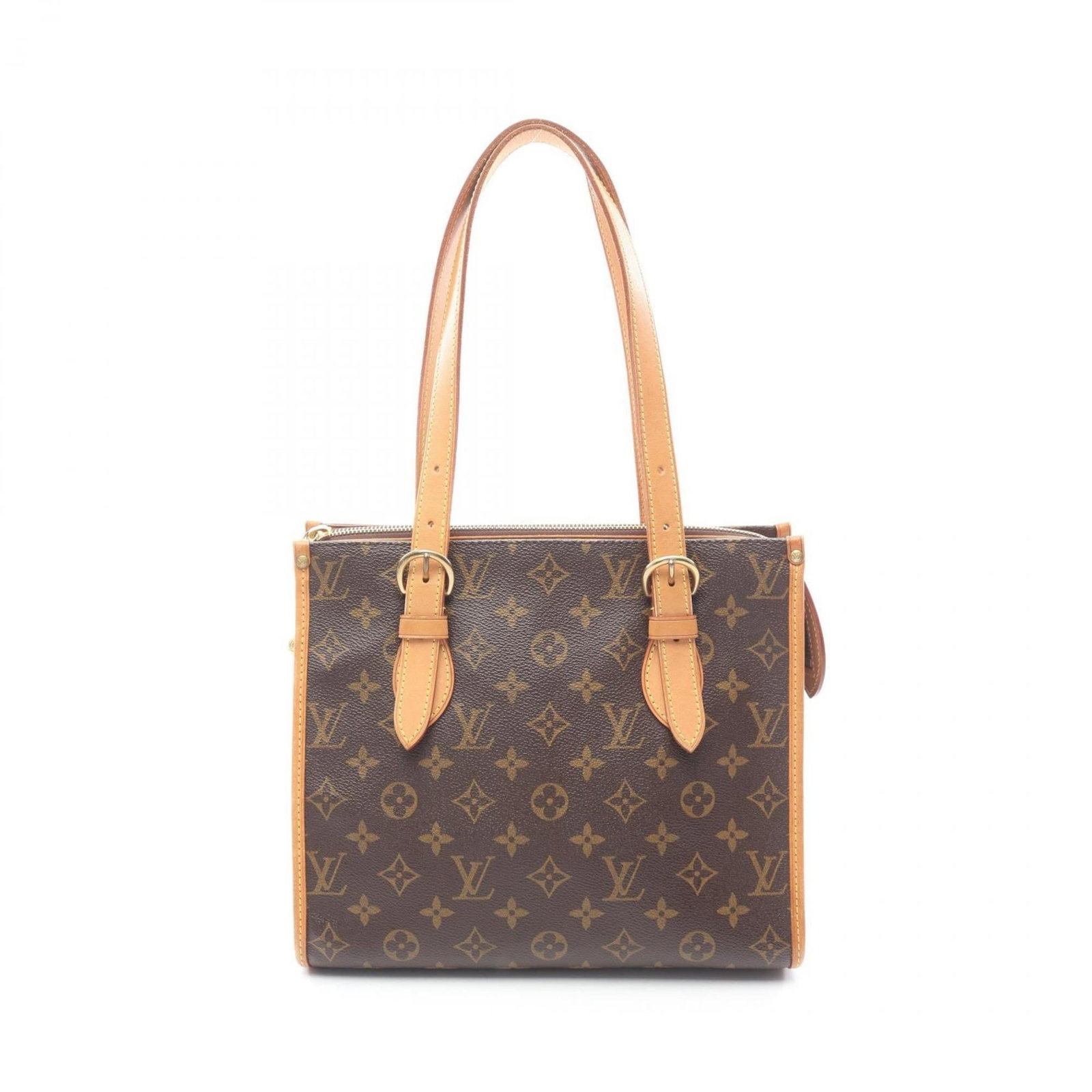 Louis Vuitton Coated Canvas Tote Bag in Leather: Louis Vuitton Coated Canvas Tote Bag in Leather A timeless and sophisticated accessory for the modern woman, this Louis Vuitton Coated Canvas Tote Bag in Leather boasts the iconic brand's signature mo