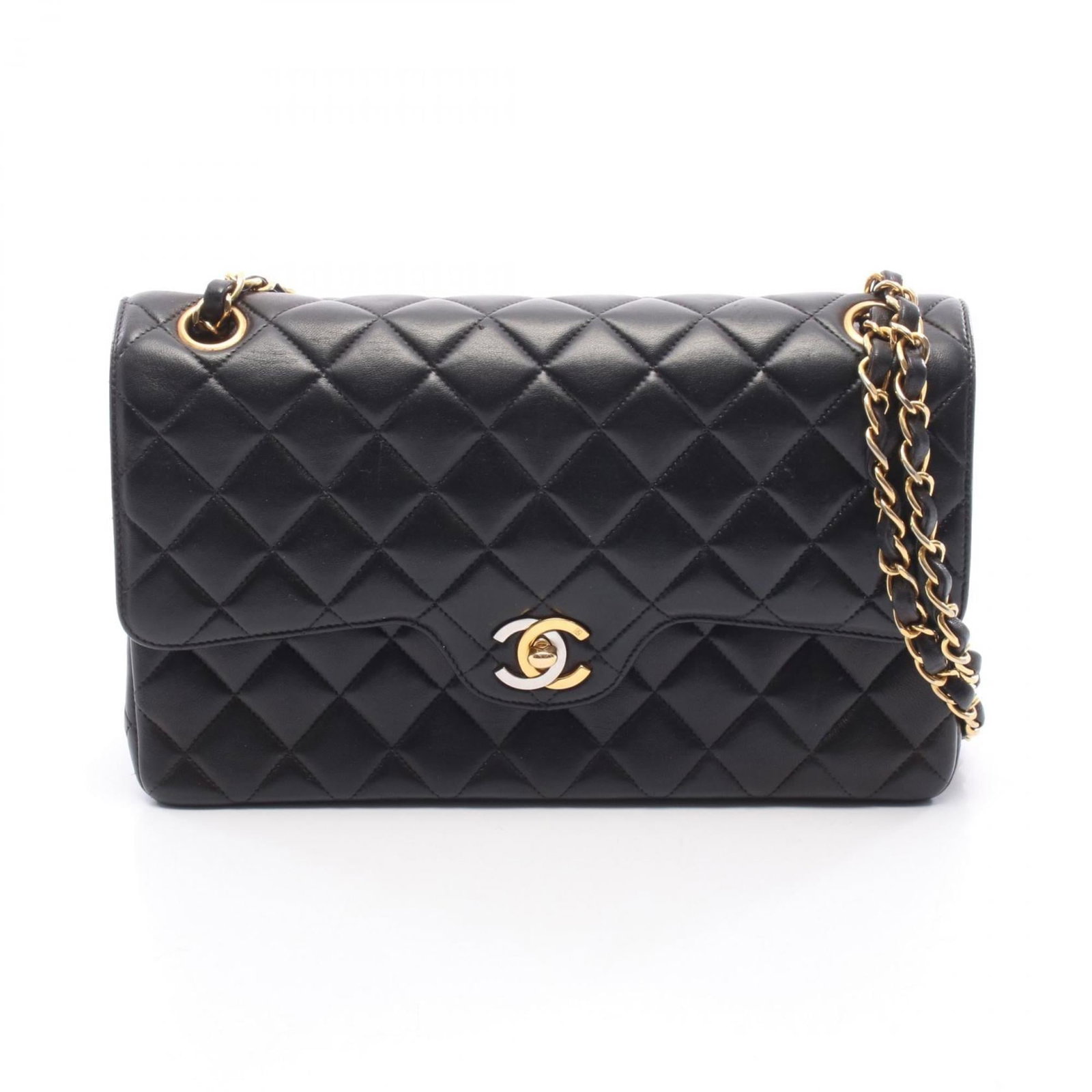 Chanel Leather Shoulder Bag: Chanel Leather Shoulder Bag A timeless Chanel classic, this lambskin shoulder bag boasts sleek black leather with subtle scratches and scuffs that add to its effortless charm. With clean lines and a s