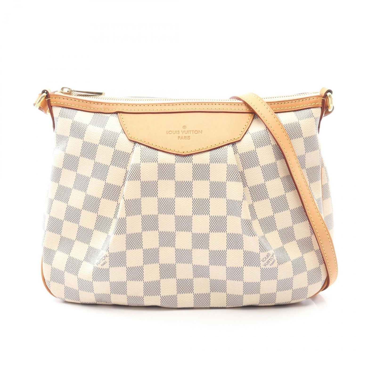 Louis Vuitton Coated Canvas Shoulder Bag in Leather: Louis Vuitton Coated Canvas Shoulder Bag in Leather A timeless and stylish Louis Vuitton shoulder bag, crafted from durable coated canvas and premium leather, makes for a versatile accessory that can