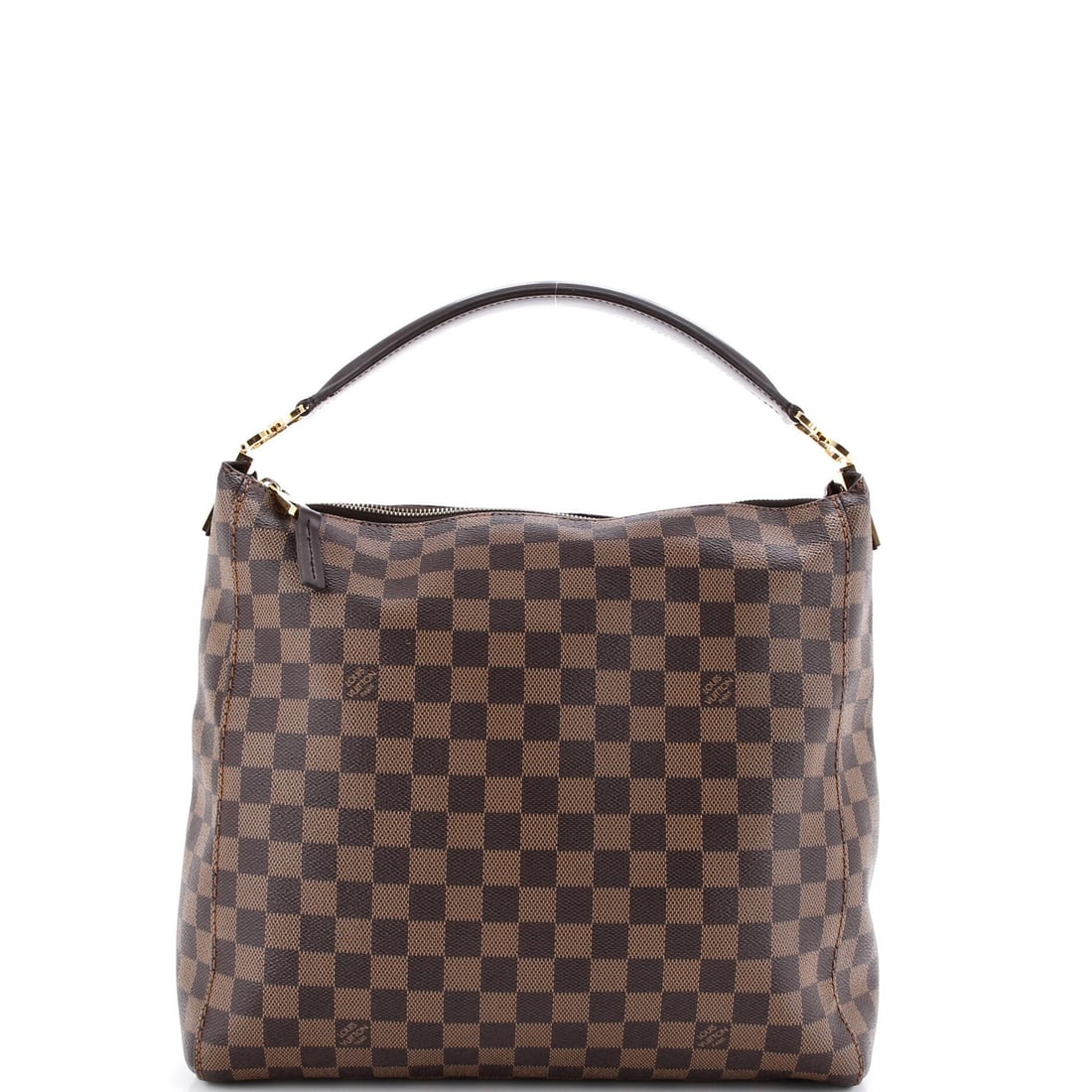 Louis Vuitton Damier PM Portobello Handbag: Louis Vuitton Damier PM Portobello Handbag Experience the timeless elegance of Louis Vuitton's iconic Damier PM Portobello handbag, crafted from high-quality canvas and boasting a rich brown exterior