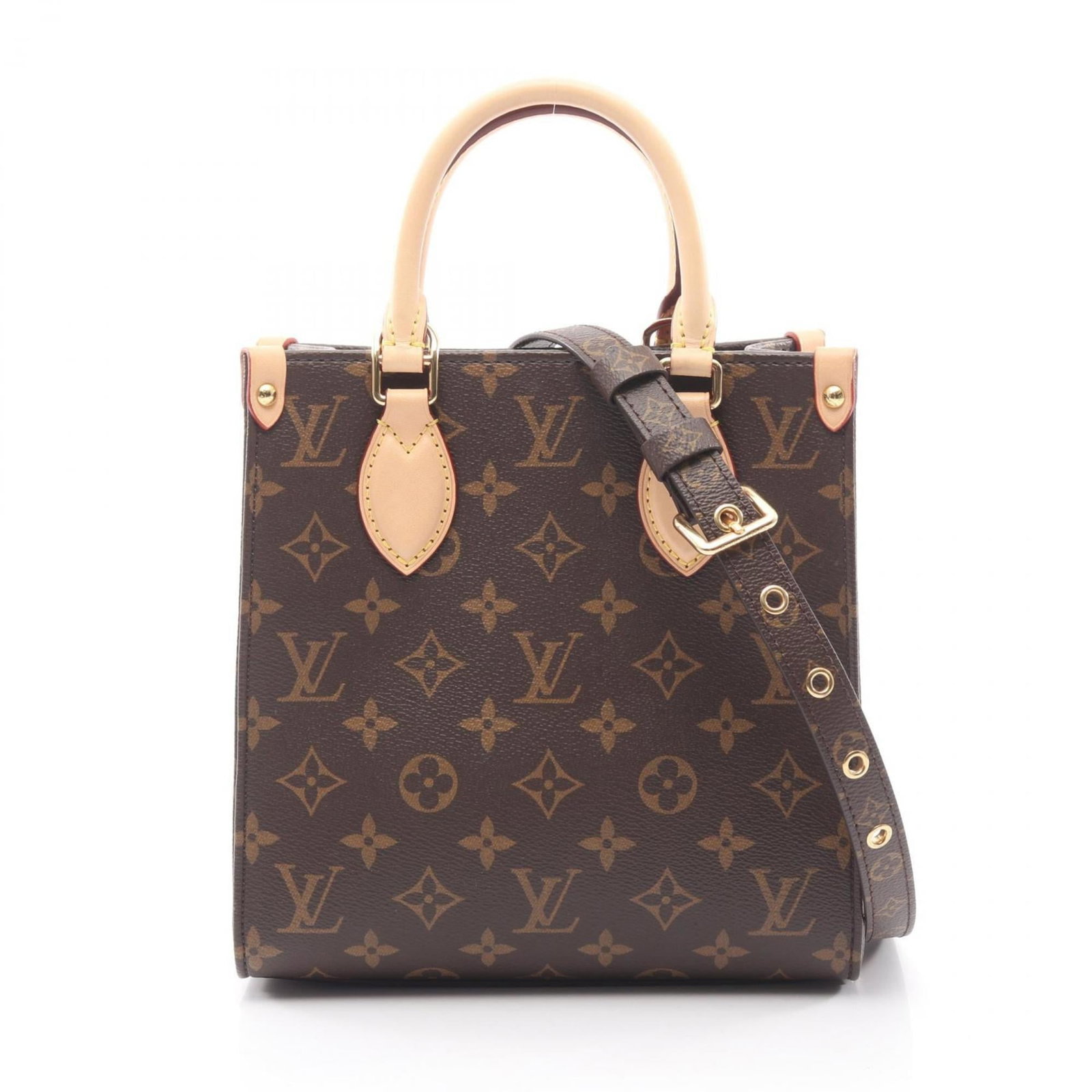 Louis Vuitton Coated Canvas and Leather Handbag: Louis Vuitton Coated Canvas and Leather Handbag A timeless classic, this Louis Vuitton handbag boasts a chic combination of coated canvas and supple leather in rich brown tones. With its signature LV