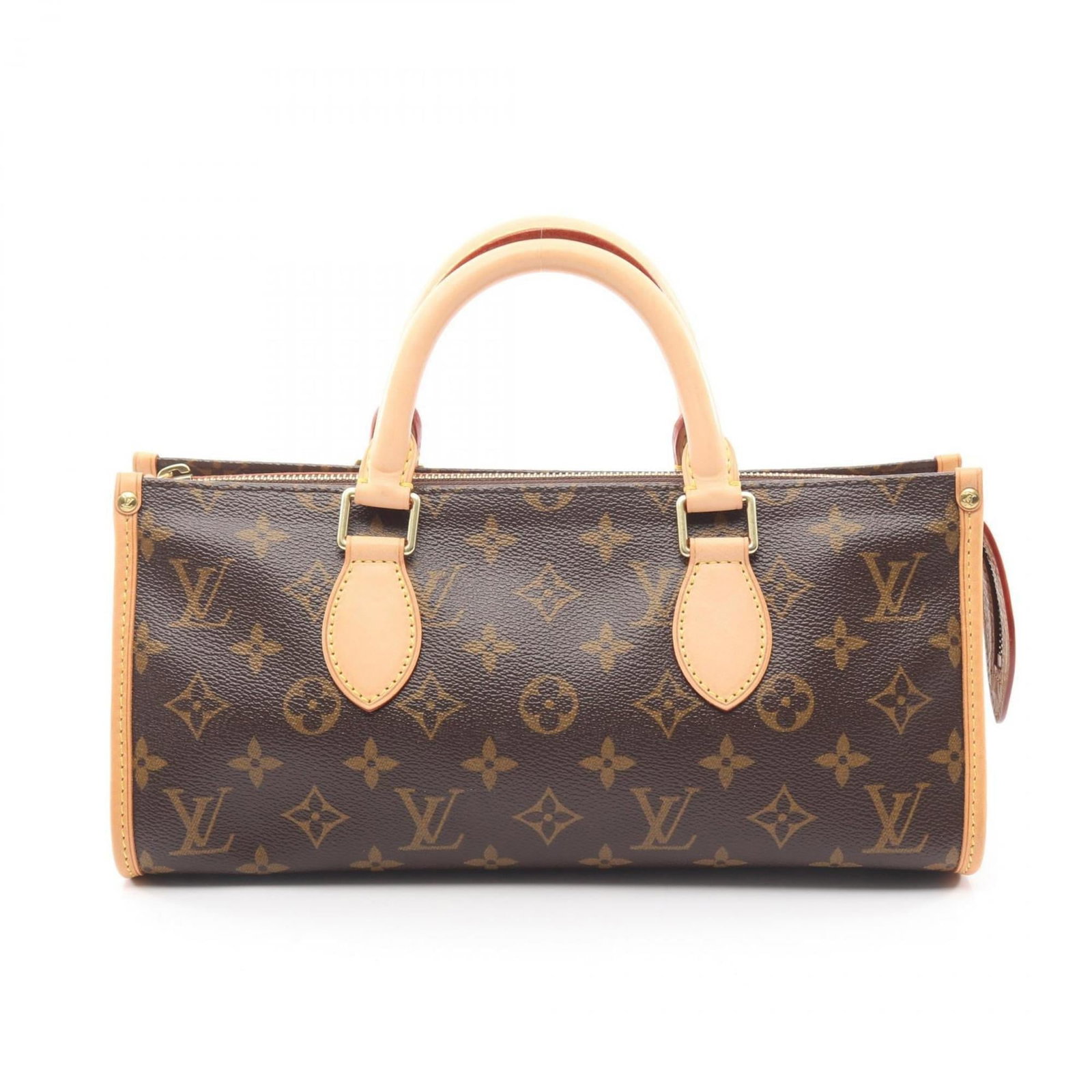 Louis Vuitton Coated Canvas and Leather Handbag: Louis Vuitton Coated Canvas and Leather Handbag A timeless piece of luxury, this Louis Vuitton handbag boasts a striking combination of coated canvas and supple leather in rich brown hues. With its cl