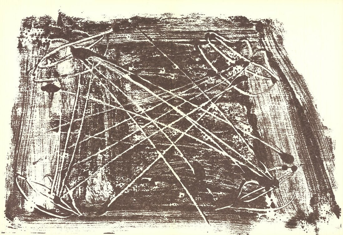 Whi ANTONI TAPIES Untitled 210-18 15" x 22" Lithograph 1974 Expressionism Brown: Whi ANTONI TAPIES Untitled 210-18 15" x 22" Lithograph 1974 Expressionism Brown Experience the bold expressionism of Antoni Tapies with this striking 1974 lithograph, "Untitled 210-18". Measuring 15 x