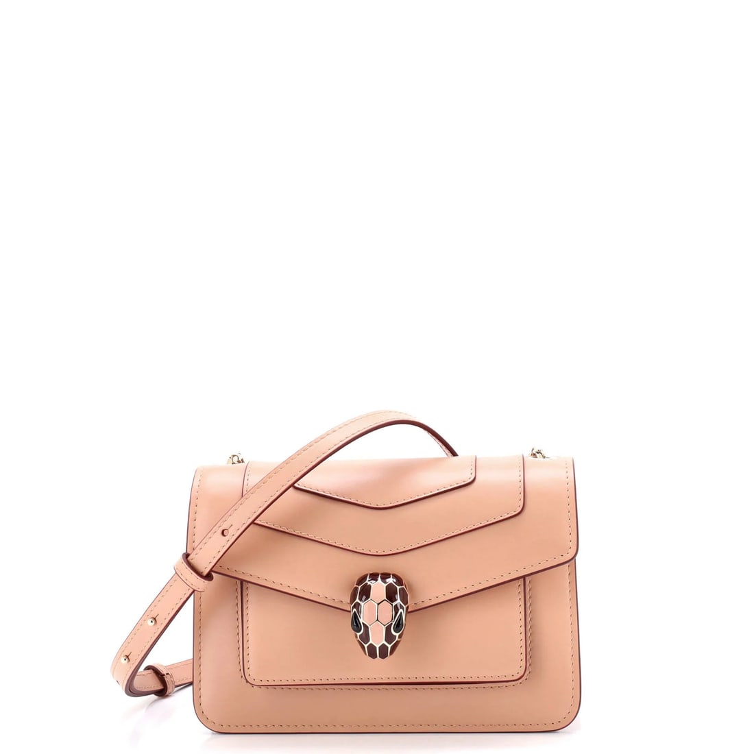 Bvlgari Serpenti Small Leather Crossbody Bag: Bvlgari Serpenti Small Leather Crossbody Bag The Bvlgari Serpenti Small Leather Crossbody Bag is a sleek and sophisticated accessory that exudes luxury with its neutral leather exterior and vibrant re