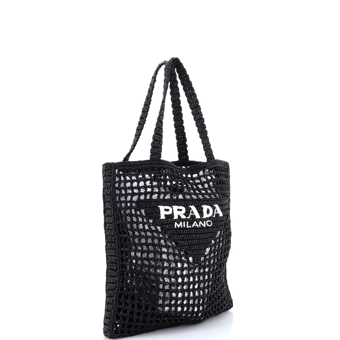 Prada Triangle Logo Raffia Open Tote - 2