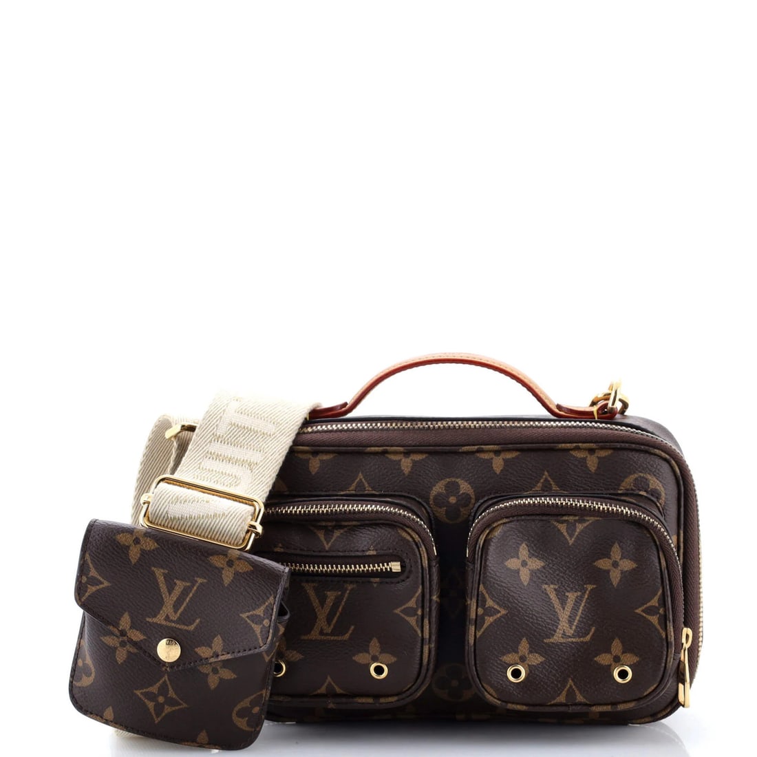 Louis Vuitton Utility Crossbody Bag in Monogram Canvas: Louis Vuitton Utility Crossbody Bag in Monogram Canvas Elevate your everyday style with the iconic Louis Vuitton Utility Crossbody Bag, boasting the brand's signature monogram canvas exterior in rich