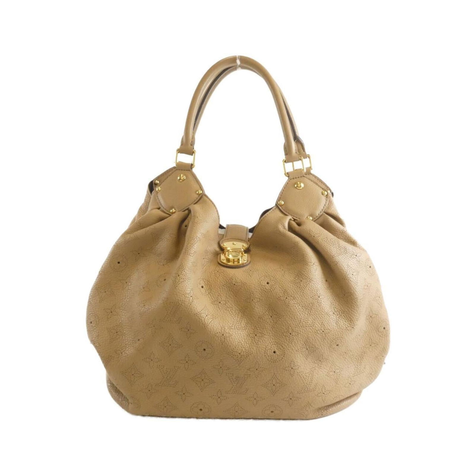 Louis Vuitton Leather Shoulder Bag: Louis Vuitton Leather Shoulder Bag A timeless piece from the iconic Louis Vuitton brand, this beige and opal calfskin shoulder bag exudes effortless elegance with its classic design and premium leathe