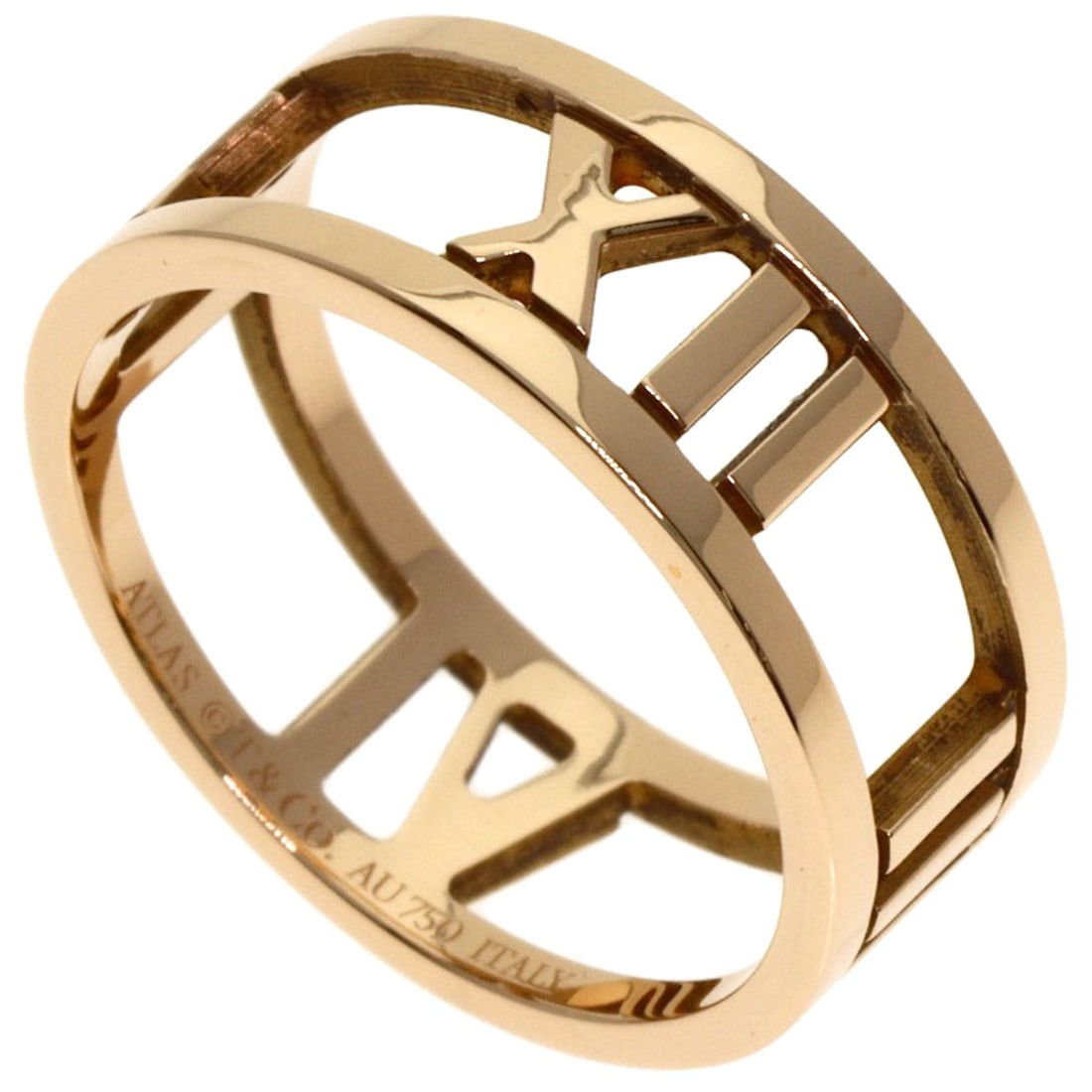 Pink Tiffany & Co. K18 Gold Atlas Ring: Pink Tiffany & Co. K18 Gold Atlas Ring A stunning piece of luxury jewelry, the Pink Tiffany & Co. K18 Gold Atlas Ring boasts exceptional craftsmanship and timeless elegance. This exquisite ring showca