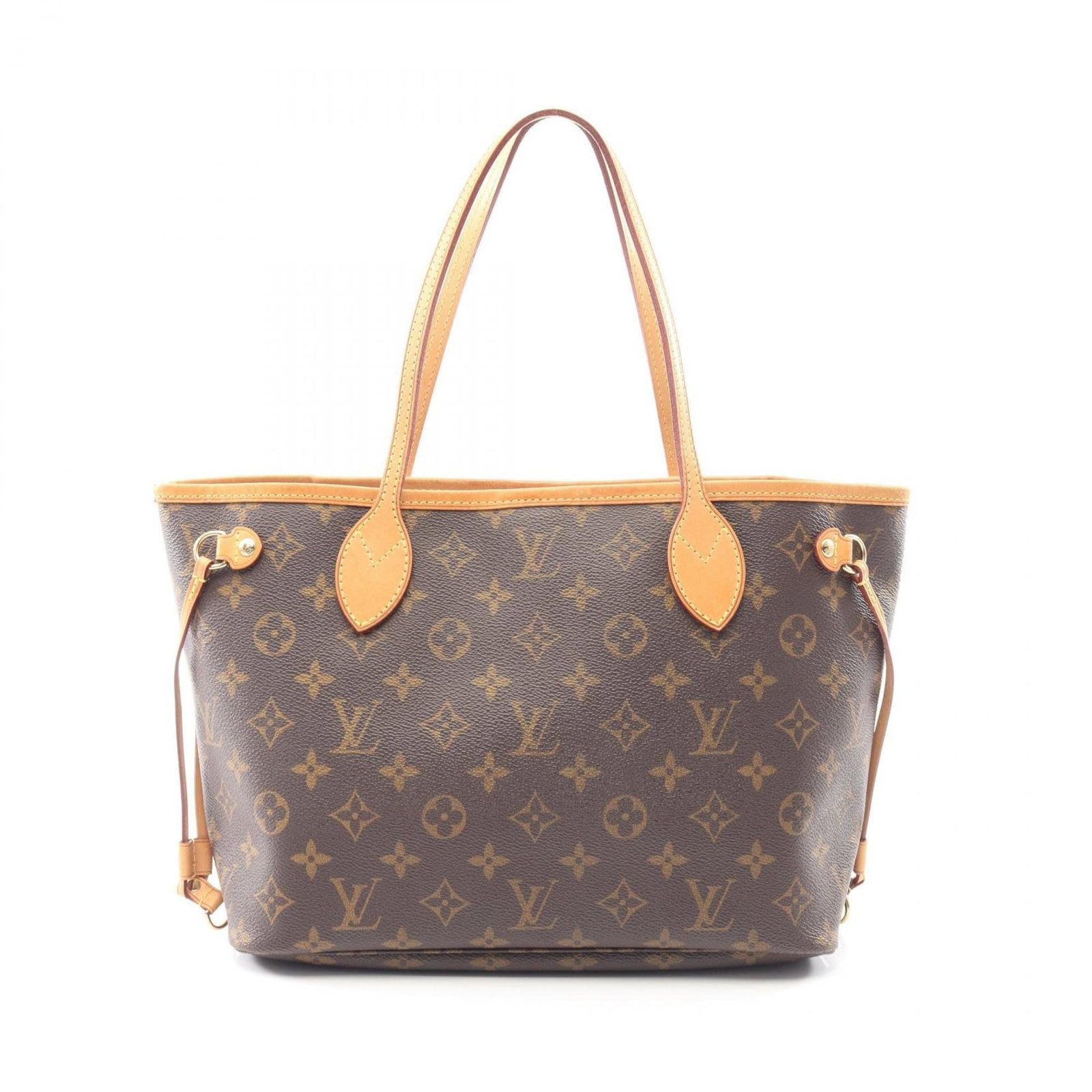 Louis Vuitton Coated Canvas Tote Bag in Leather: Louis Vuitton Coated Canvas Tote Bag in Leather A timeless and stylish Louis Vuitton tote bag, crafted from luxurious coated canvas and adorned with supple leather accents in rich brown tones. With it