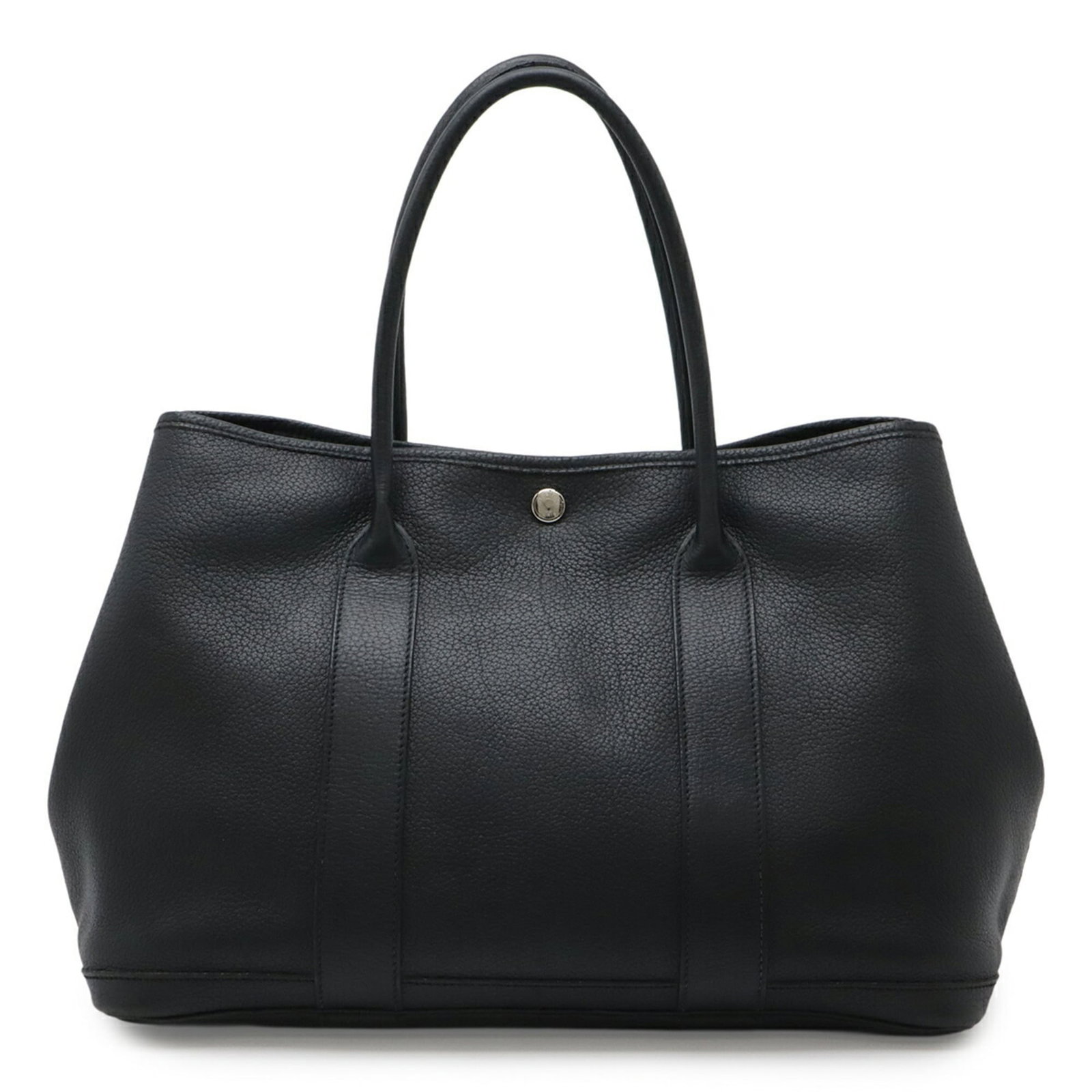 Hermes Negonda Leather Tote Bag: Hermes Negonda Leather Tote Bag A timeless and sophisticated accessory for the modern woman, this Herm?s Negonda Leather Tote Bag boasts rich, high-quality negonda leather in sleek black and sunny yel