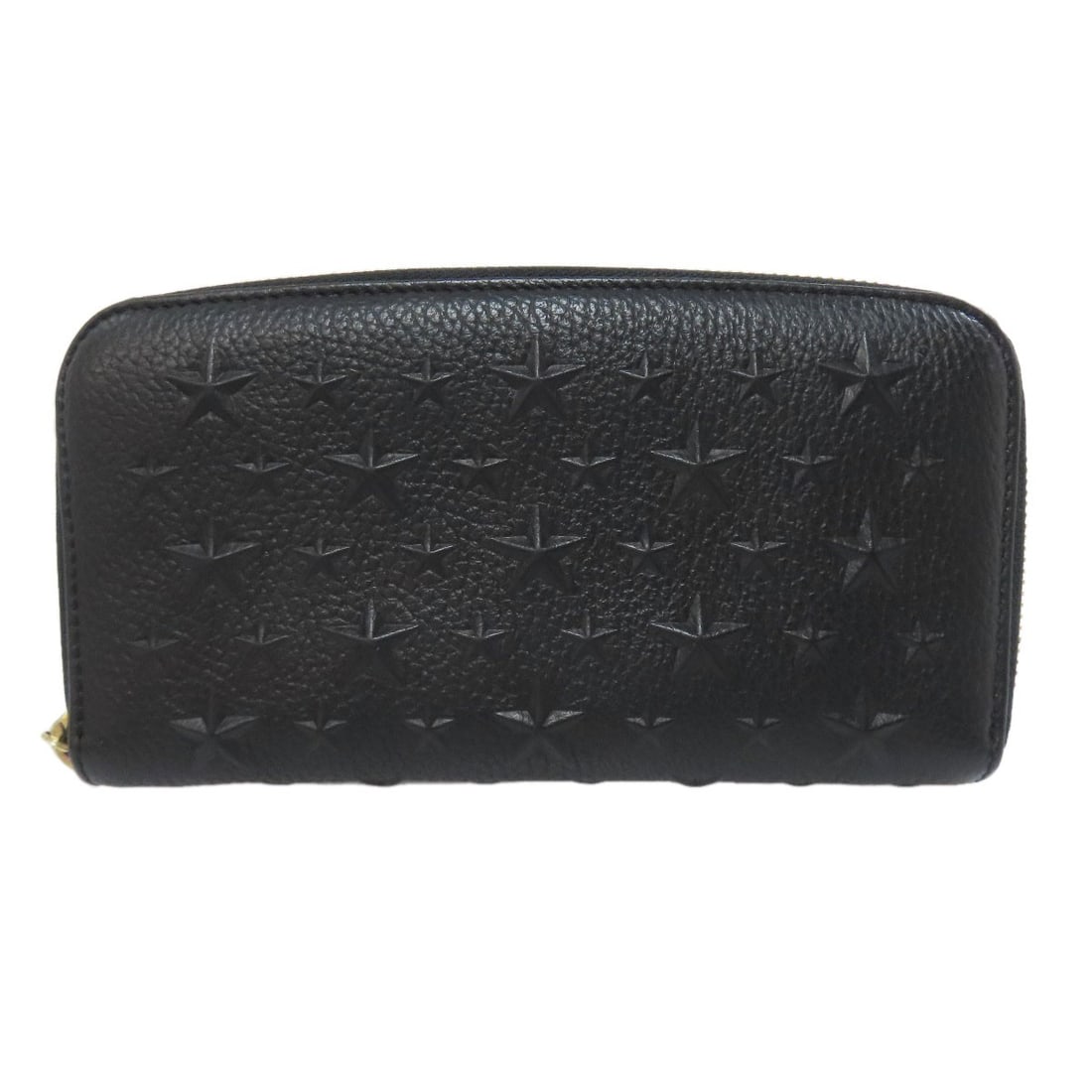 Calf Jimmy Choo Embossing Long wallet (with coin pocket): Calf Jimmy Choo Embossing Long wallet (with coin pocket) Elevate your style with the iconic Jimmy Choo calf leather long wallet, boasting a sleek black exterior and luxurious interior. The coin pocket