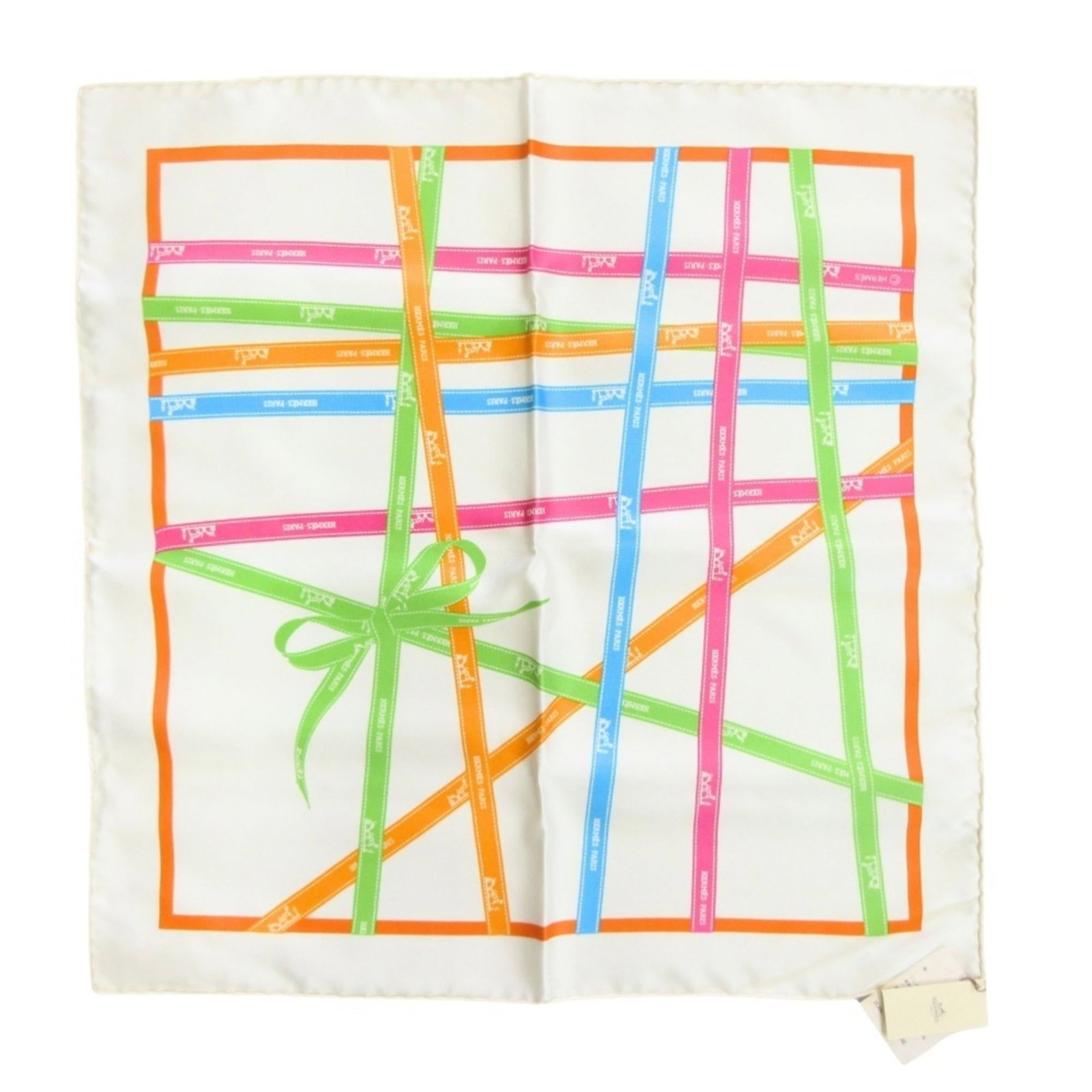 Hermes Silk Scarf: Hermes Silk Scarf Experience the timeless elegance of a genuine Hermes silk scarf, expertly crafted from 100% luxurious silk. Its crisp white hue and precise 42cm x 42cm dimensions make it a versatile