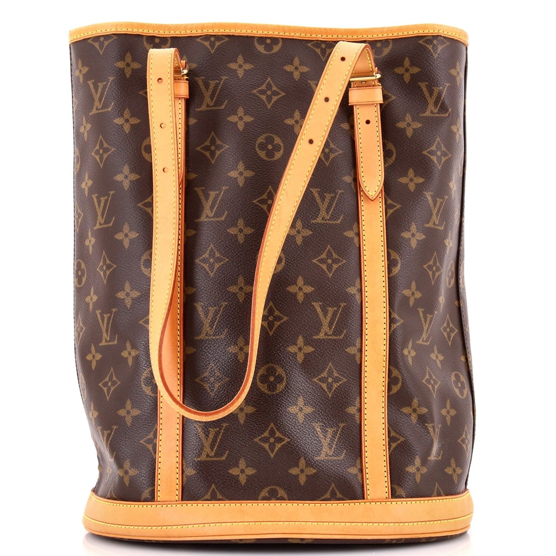 Louis Vuitton Monogram Canvas GM Bucket Bag: Louis Vuitton Monogram Canvas GM Bucket Bag A rare opportunity to own a timeless Louis Vuitton classic, the Monogram Canvas GM Bucket Bag boasts its iconic brown monogram canvas exterior and rich leat