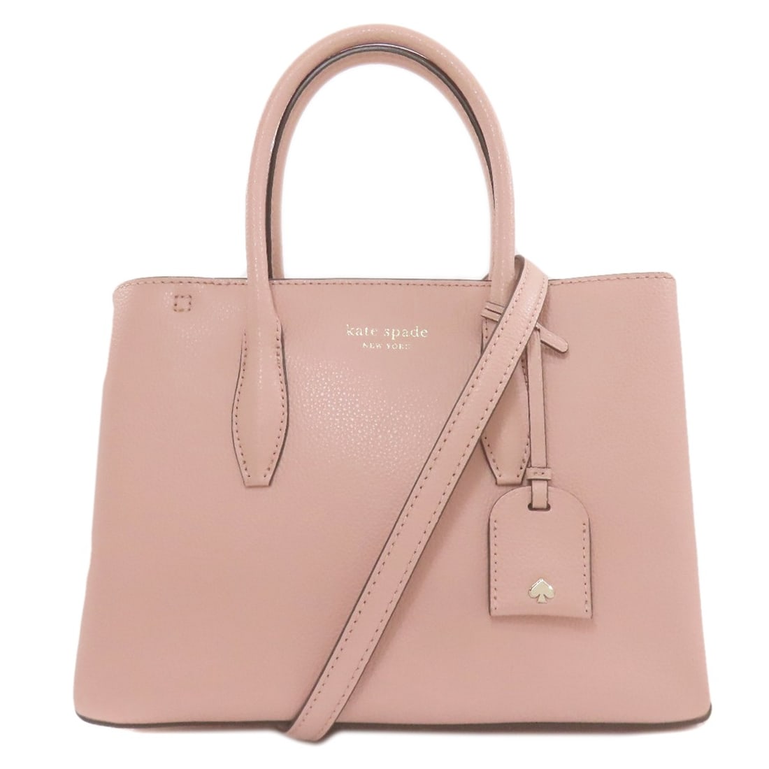 Leather kate spade 2WAY Handbag: Leather kate spade 2WAY Handbag A stylish and versatile addition to any wardrobe, this kate spade 2WAY Handbag boasts a chic pink leather exterior that's both feminine and modern. With its sleek desig