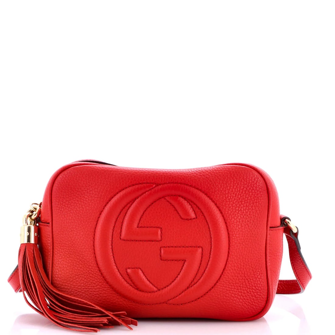Gucci Soho Disco Small Leather Crossbody Bag: Gucci Soho Disco Small Leather Crossbody Bag Add a pop of bold red to your evening look with the iconic Gucci Soho Disco Small Leather Crossbody Bag, boasting sleek gold-tone hardware and neutral inte