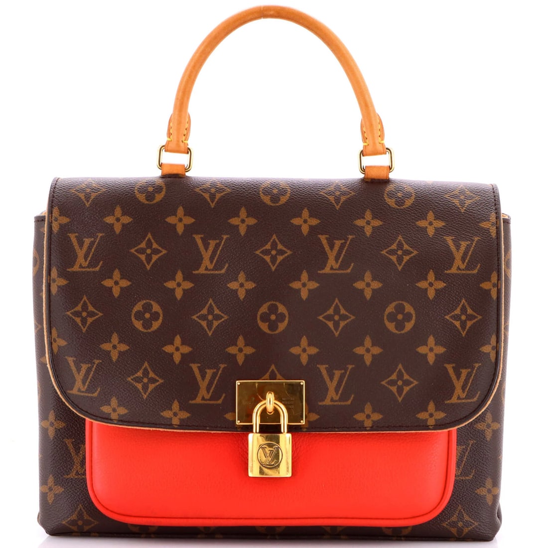 Louis Vuitton Marignan Monogram Canvas Leather Handbag: Louis Vuitton Marignan Monogram Canvas Leather Handbag A timeless classic, the Louis Vuitton Marignan Monogram Canvas Leather Handbag boasts the iconic LV monogram pattern in rich brown tones. With it