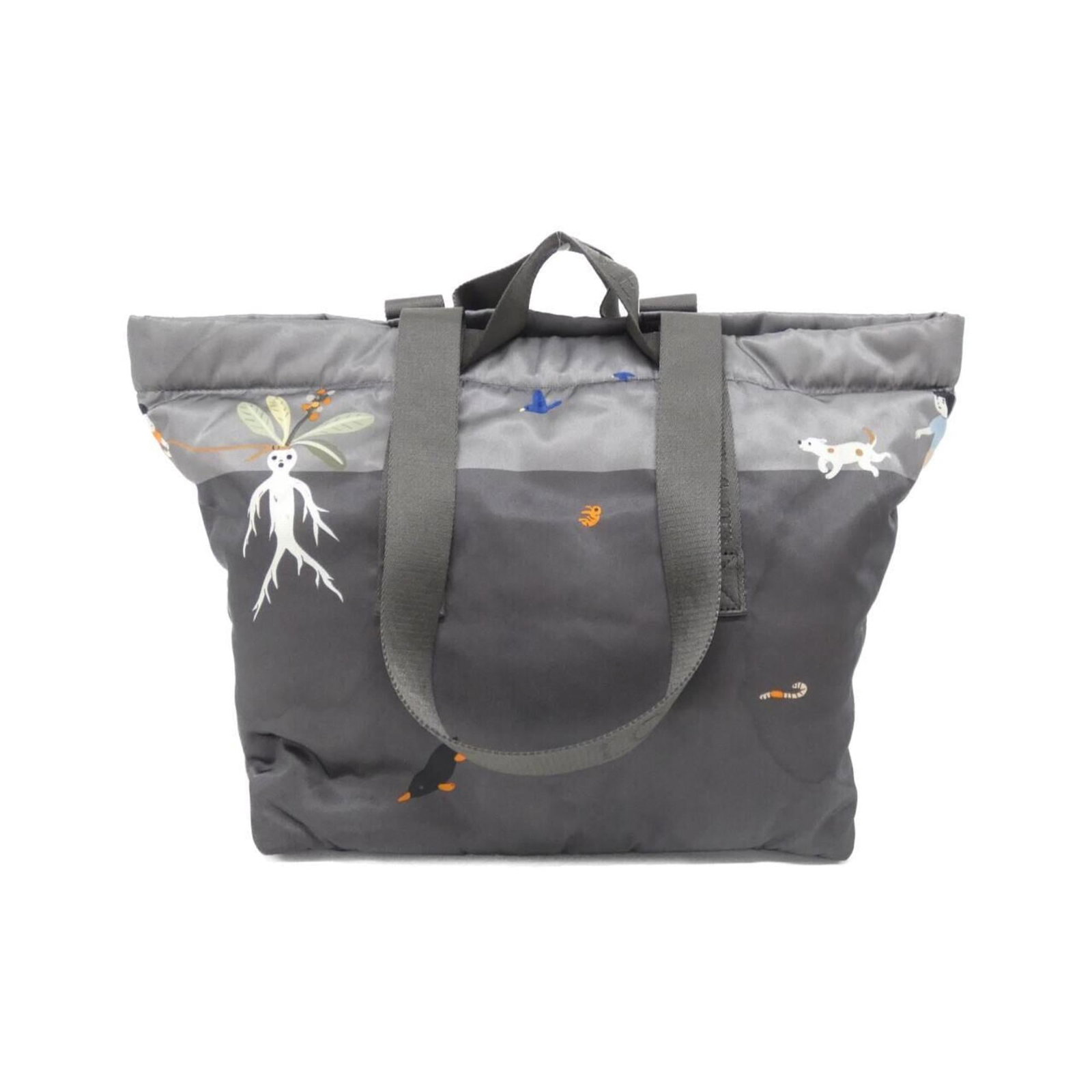 Loewe Nylon Handbag: Loewe Nylon Handbag A sleek and versatile Loewe nylon handbag, perfect for everyday use, boasts a durable dark gray hue and clean lines that exude classic sophistication. With its spacious interior an