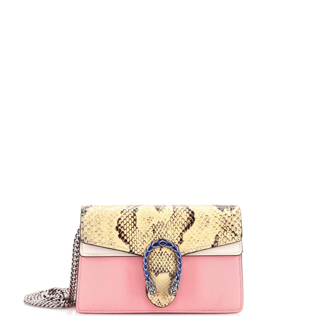 Mini Gucci Dionysus Bag Python and Leather Super: Mini Gucci Dionysus Bag Python and Leather Super The Gucci Dionysus Python and Leather Super Mini is a stunning, ultra-compact cross-body bag that exudes luxury and sophistication. With its signature