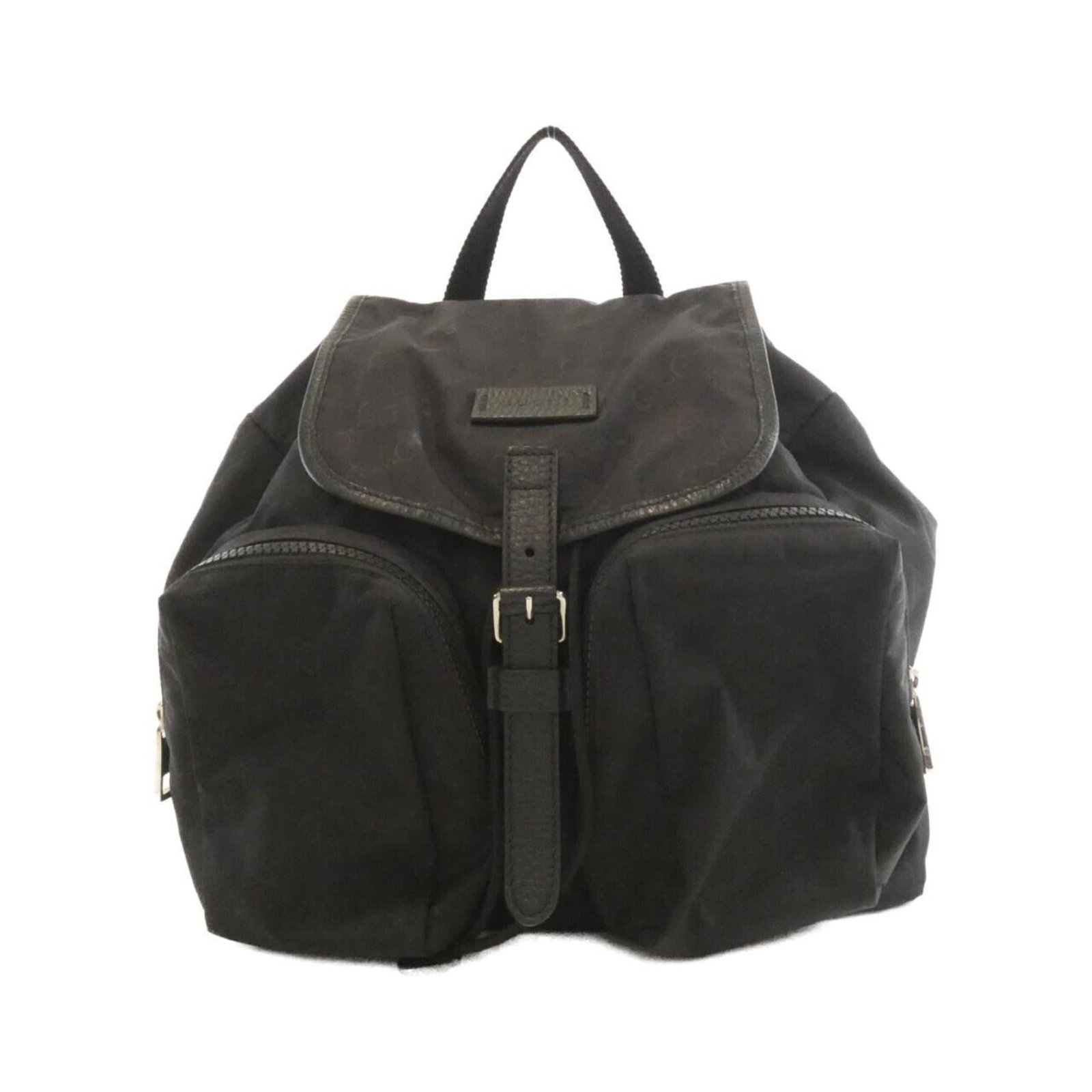 Gucci Nylon Backpack: Gucci Nylon Backpack Elevate your daily style with the iconic Gucci Nylon Backpack, boasting sleek silver hardware and a timeless black nylon exterior. With its spacious interior and durable design, t