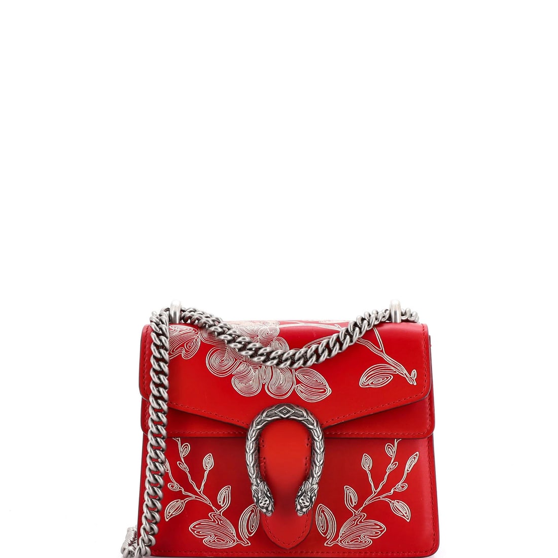 Gucci Dionysus Mini Bag - Painted Leather Limited Edition: Gucci Dionysus Mini Bag - Painted Leather Limited Edition The Gucci Dionysus Mini Bag is a stunning, limited edition painted leather accessory that adds a pop of vibrant red to any outfit. With its sl