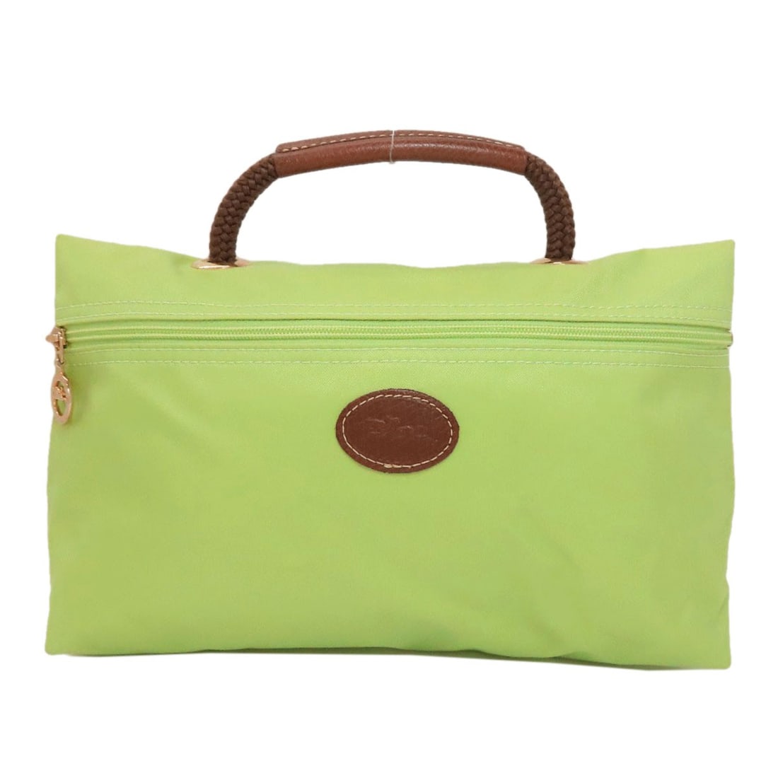 Nylon Longchamp Le Pliage mini pouch Handbag: Nylon Longchamp Le Pliage mini pouch Handbag A chic and practical mini handbag, the Longchamp Le Pliage is made from durable nylon that can withstand daily wear and tear. Its stylish light green and b