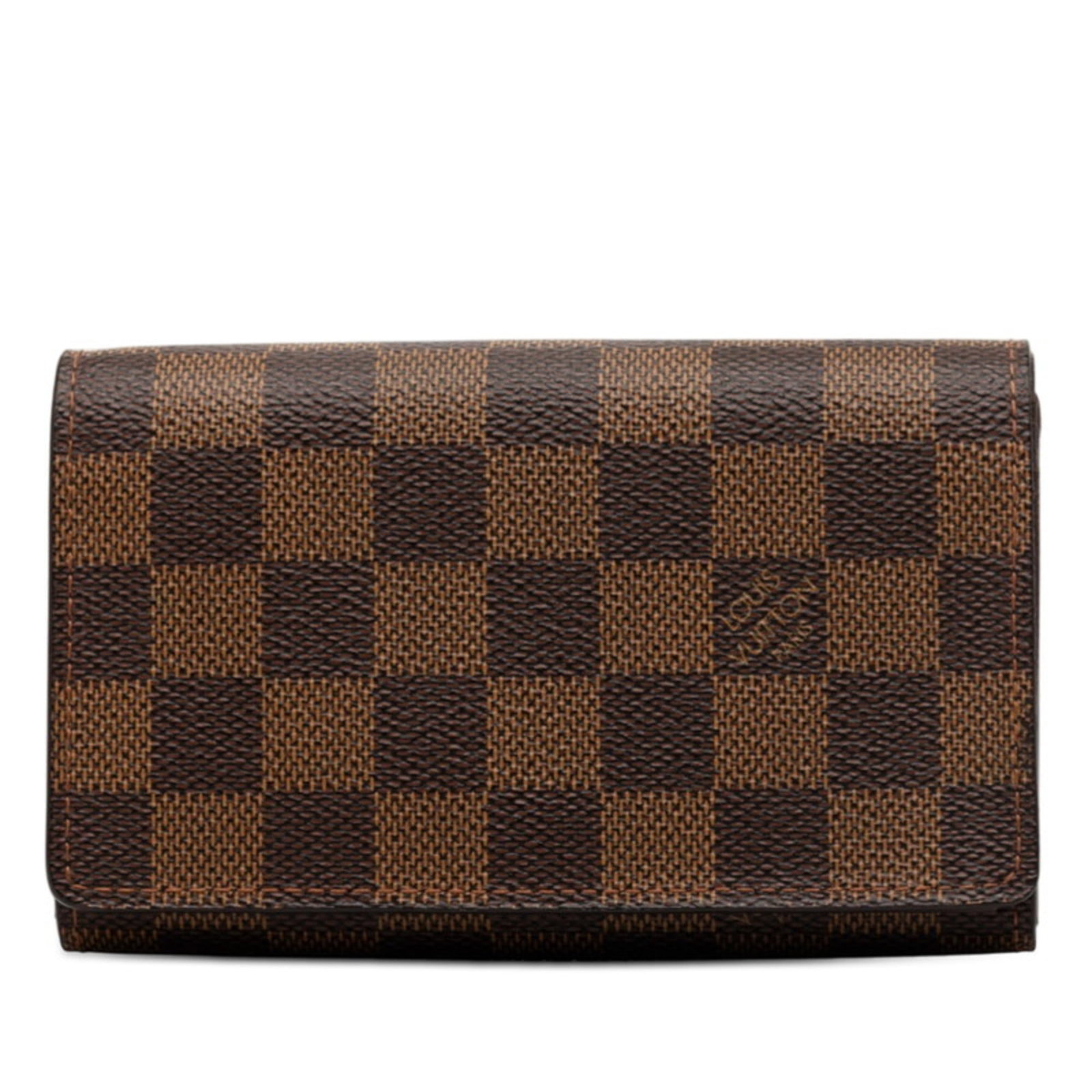 Louis Vuitton Bi-Fold Wallet - PVC and Leather: Louis Vuitton Bi-Fold Wallet - PVC and Leather A luxurious Louis Vuitton bi-fold wallet, crafted from high-quality PVC and supple leather, boasts a classic brown design that exudes timeless elegance.
